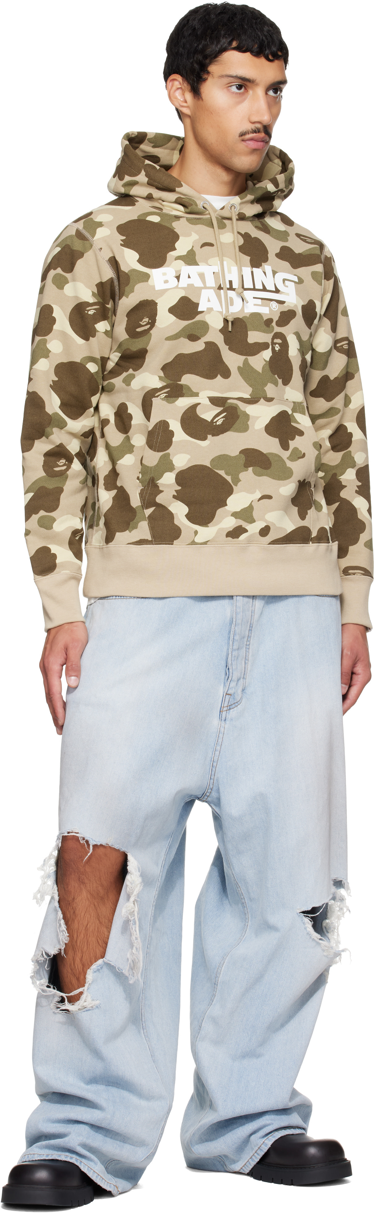BAPE - ベージュ Color Camo プルオーバーフーディ