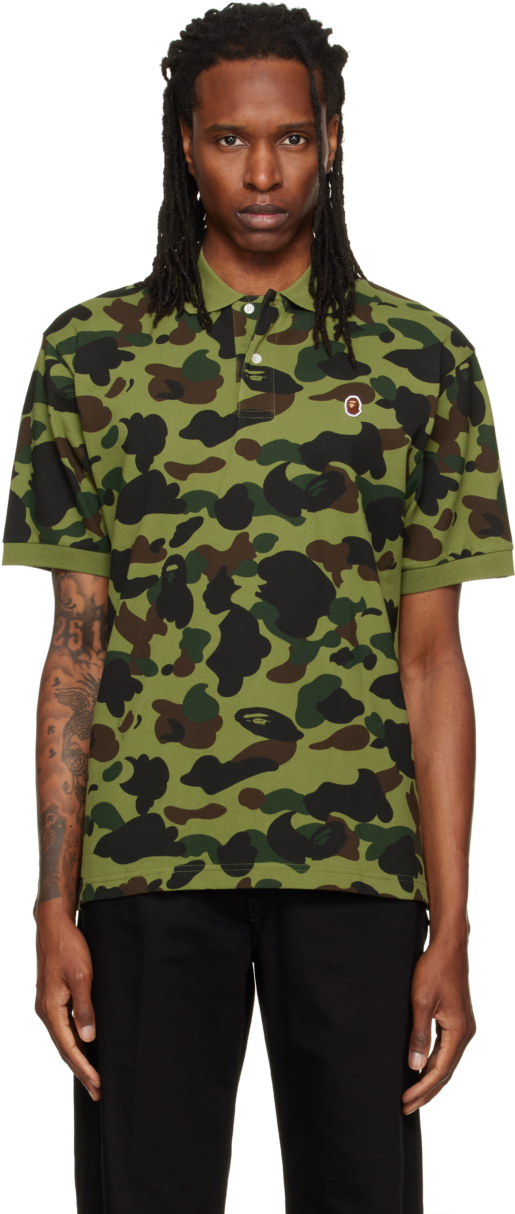 BAPE - グリーン 1st Camo One Point ポロシャツ