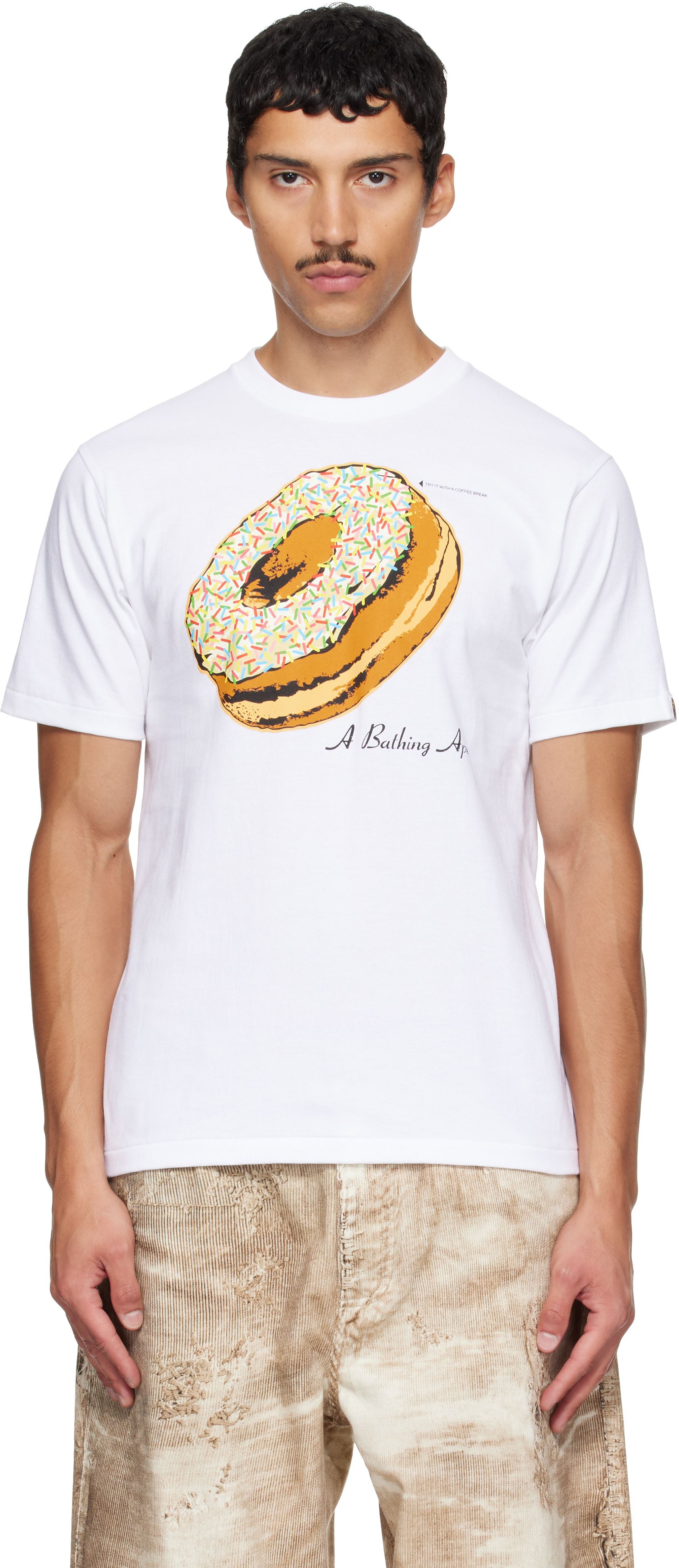 BAPE - T-shirt blanc à image