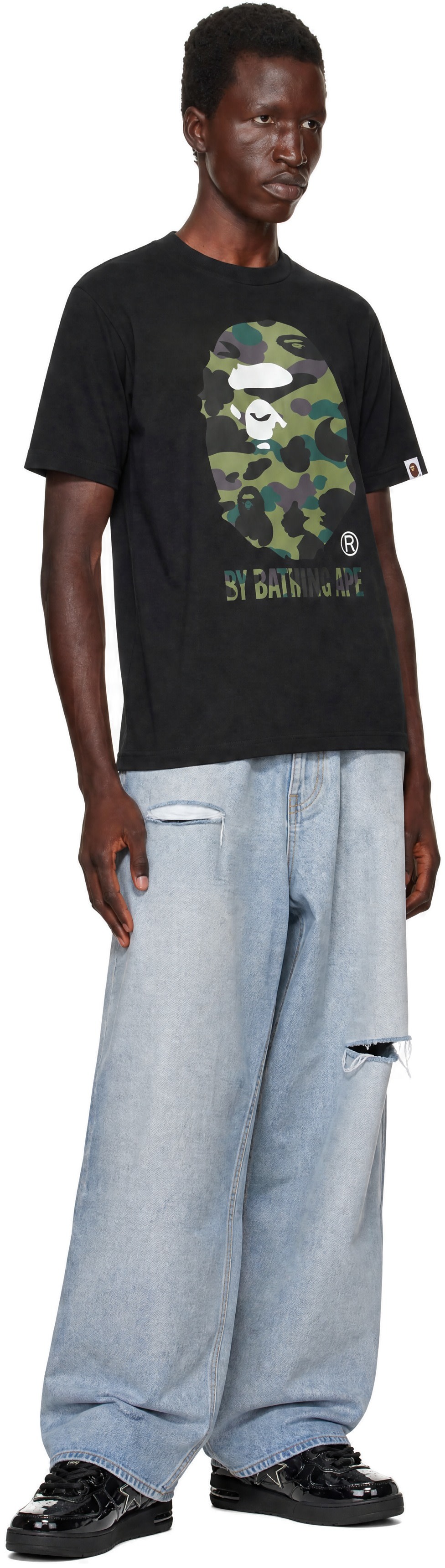 BAPE - ブラック 1st Camo Tシャツ