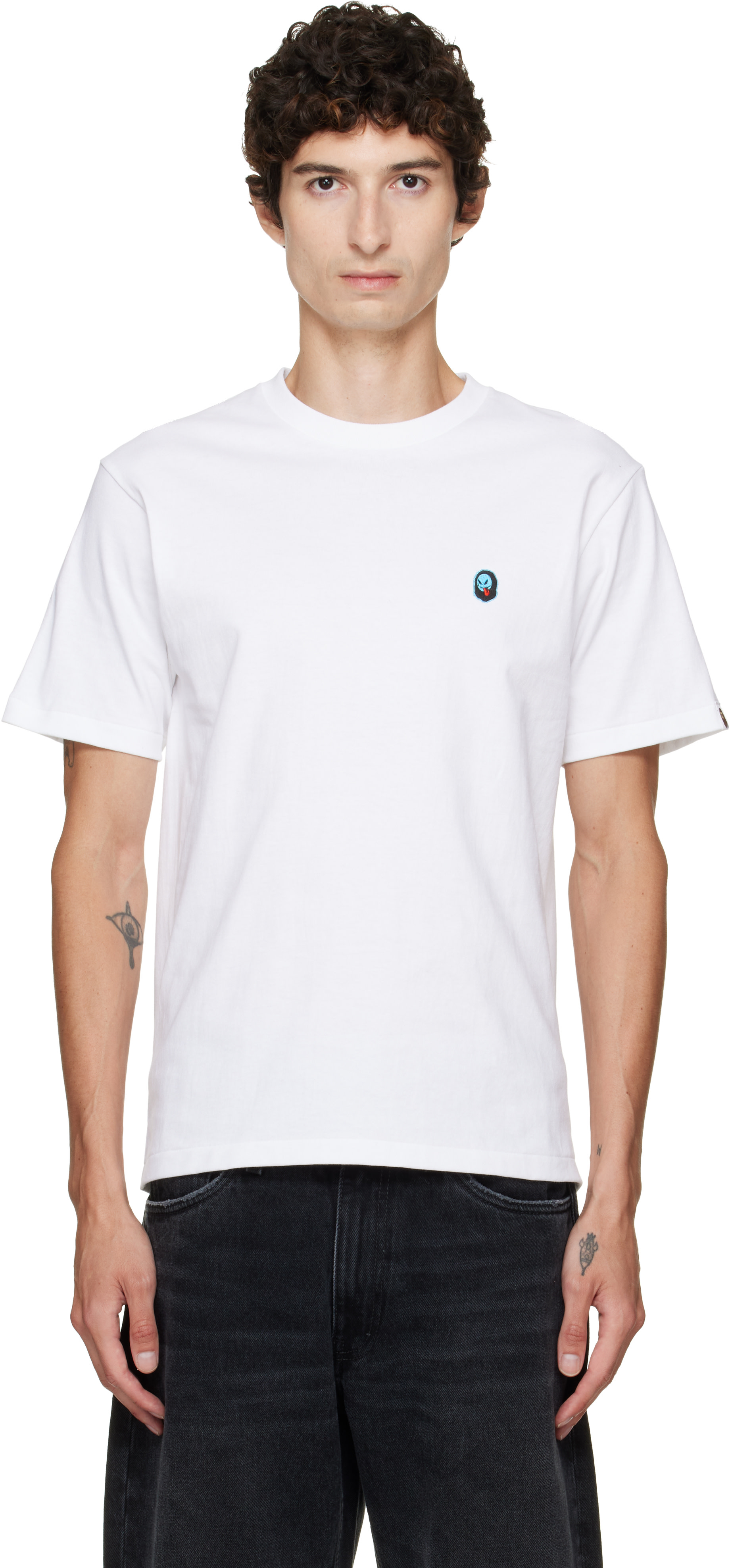 BAPE - ホワイト Ape Ghost ワンポイントTシャツ