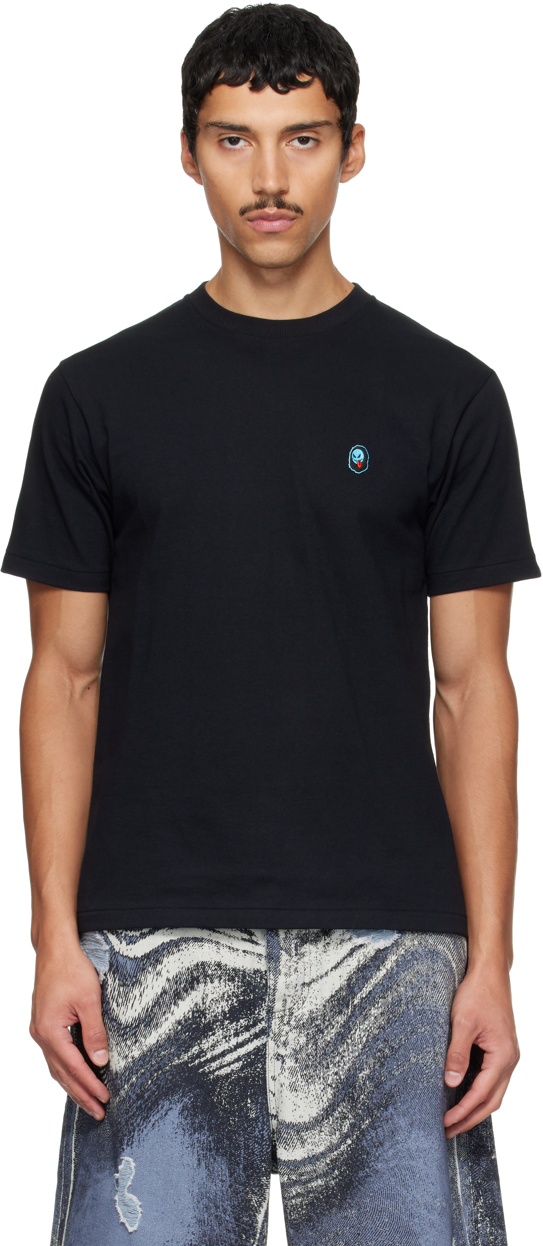 BAPE - ブラック Ape Ghost ワンポイントTシャツ