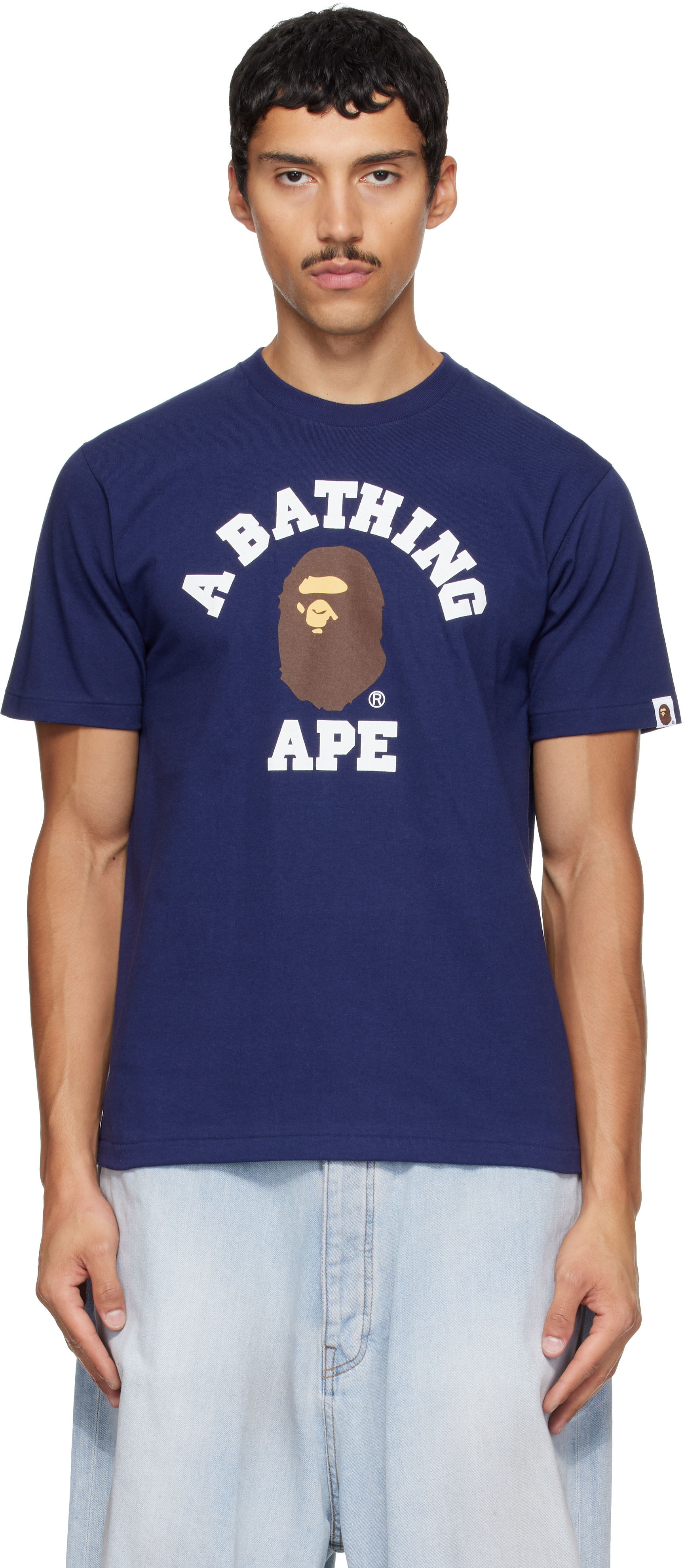 BAPE - ネイビー College Tシャツ