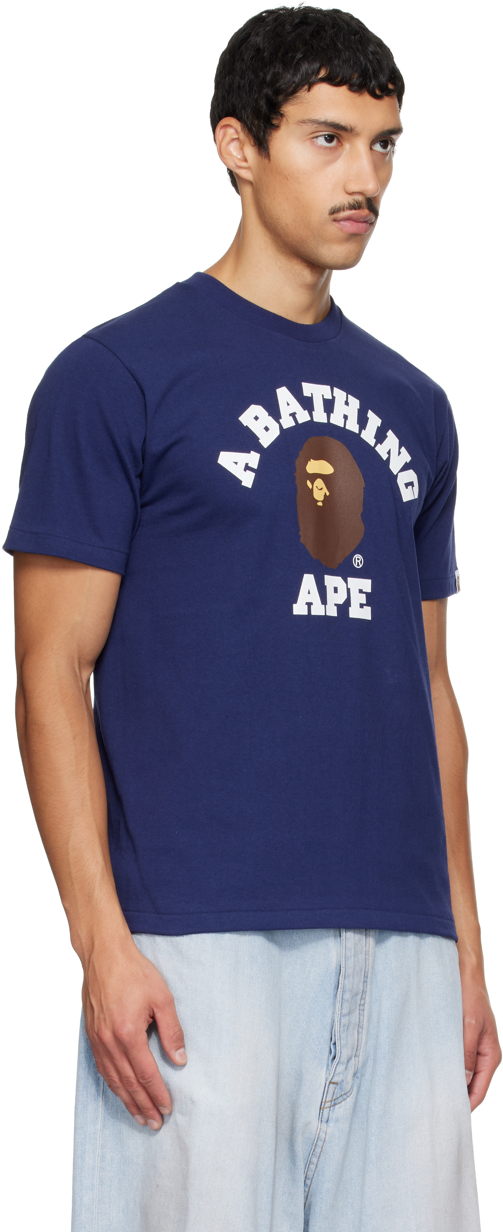 BAPE - ネイビー College Tシャツ