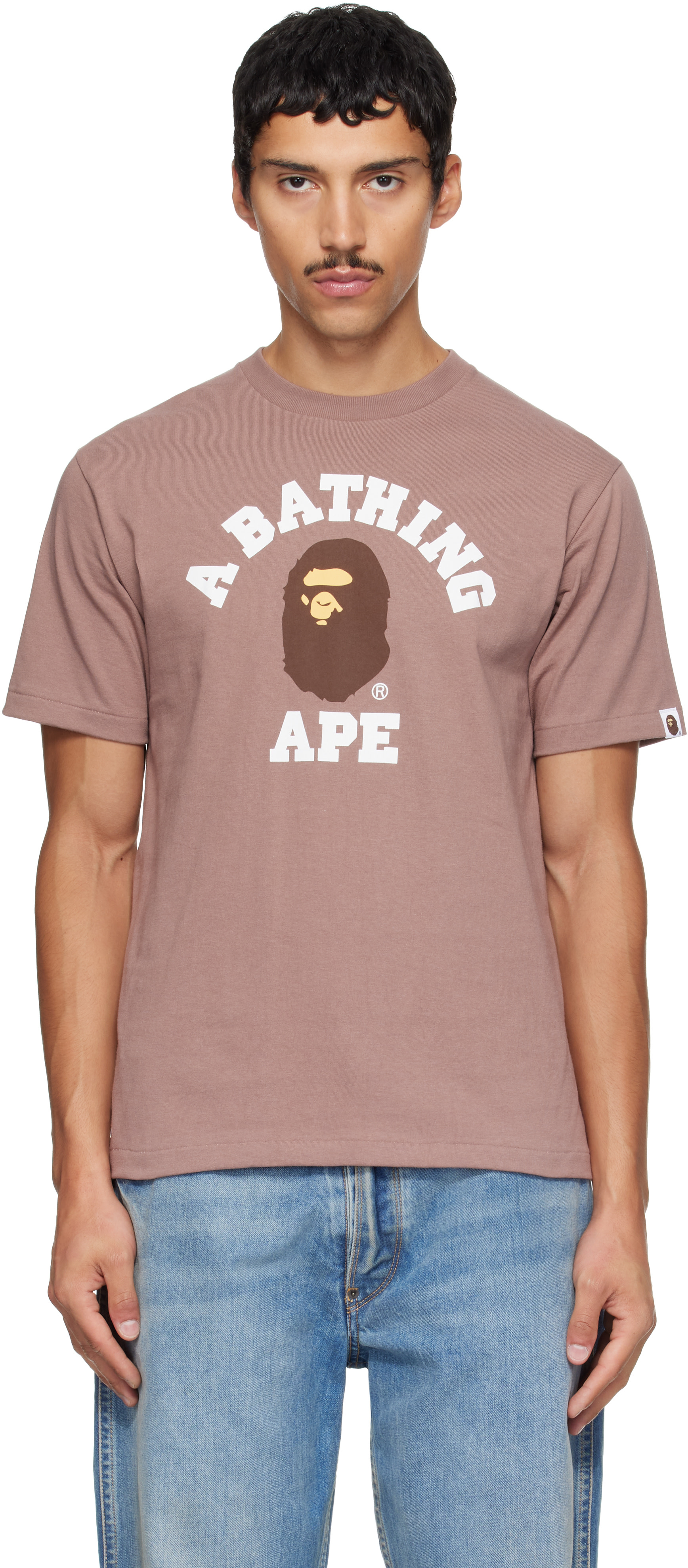 BAPE - 브라운 컬리지 티셔츠