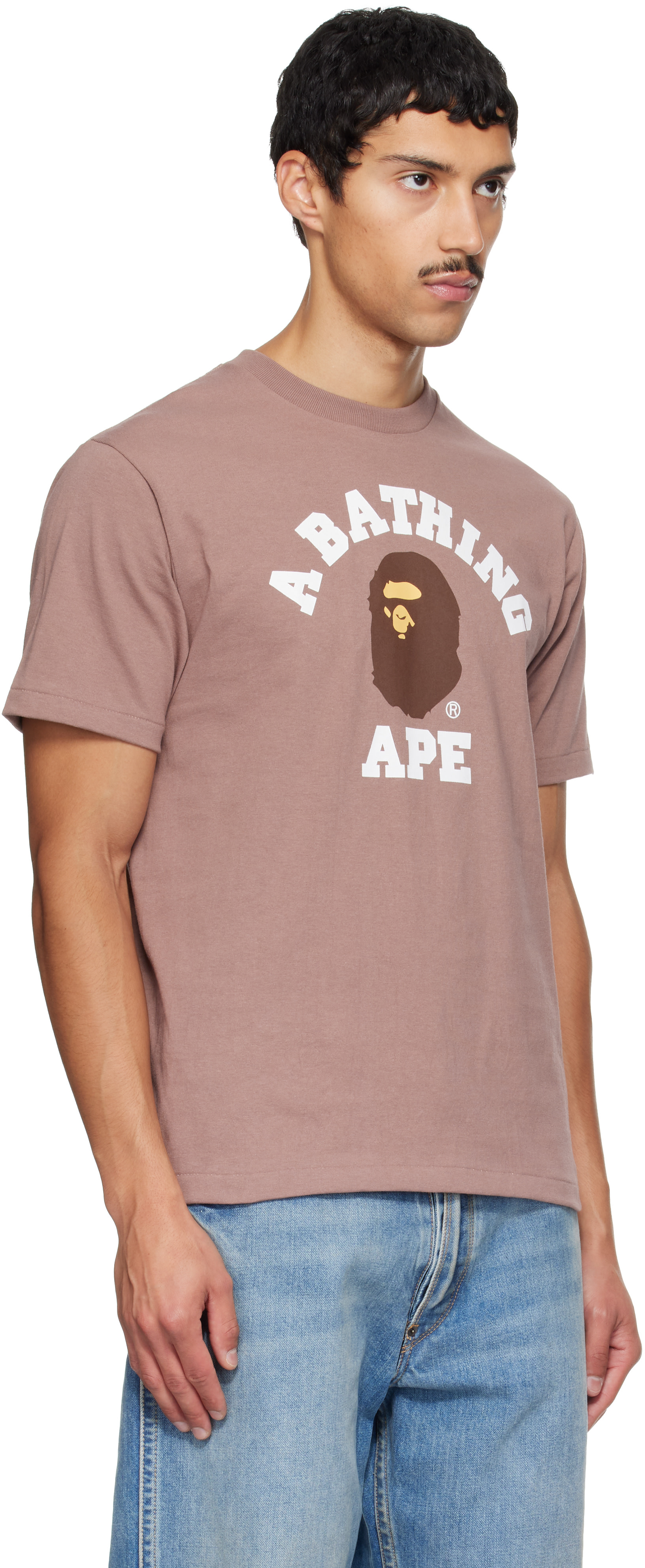 BAPE - 브라운 컬리지 티셔츠