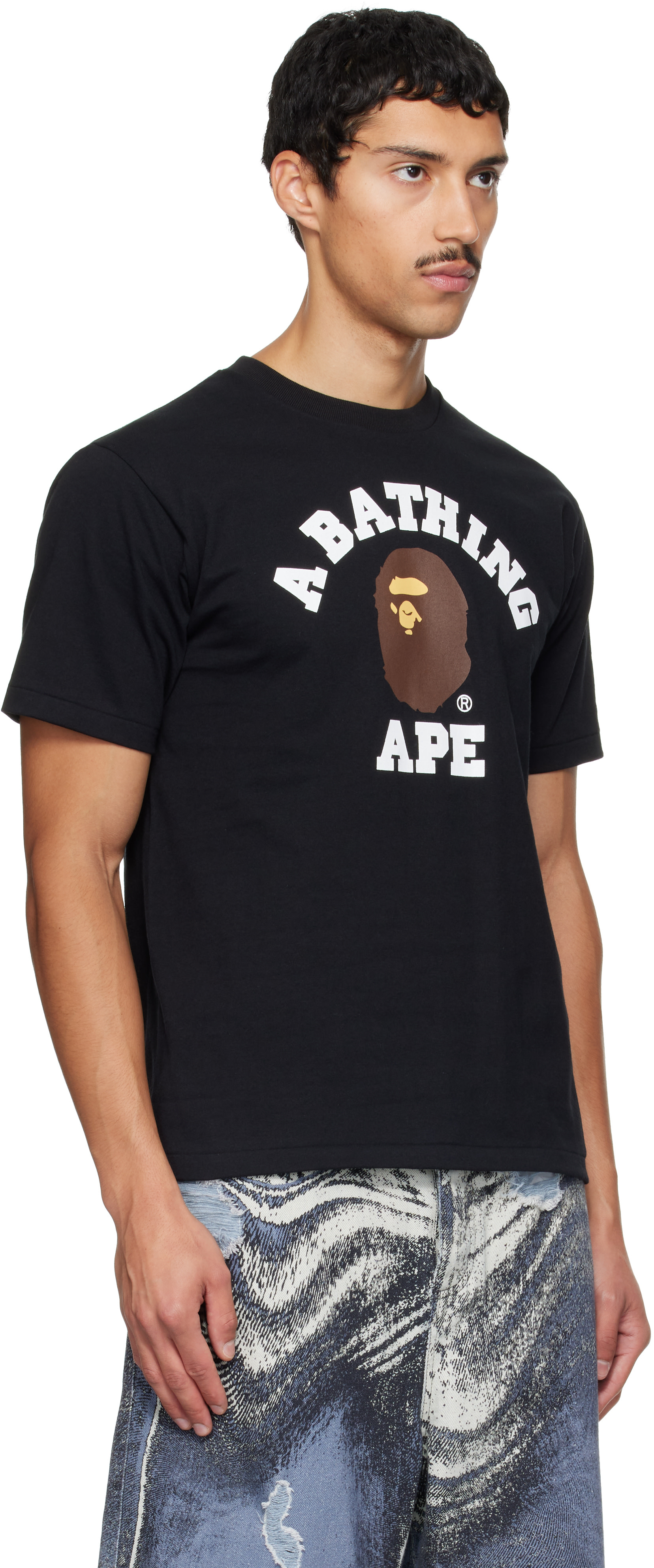 BAPE - ブラック College Tシャツ