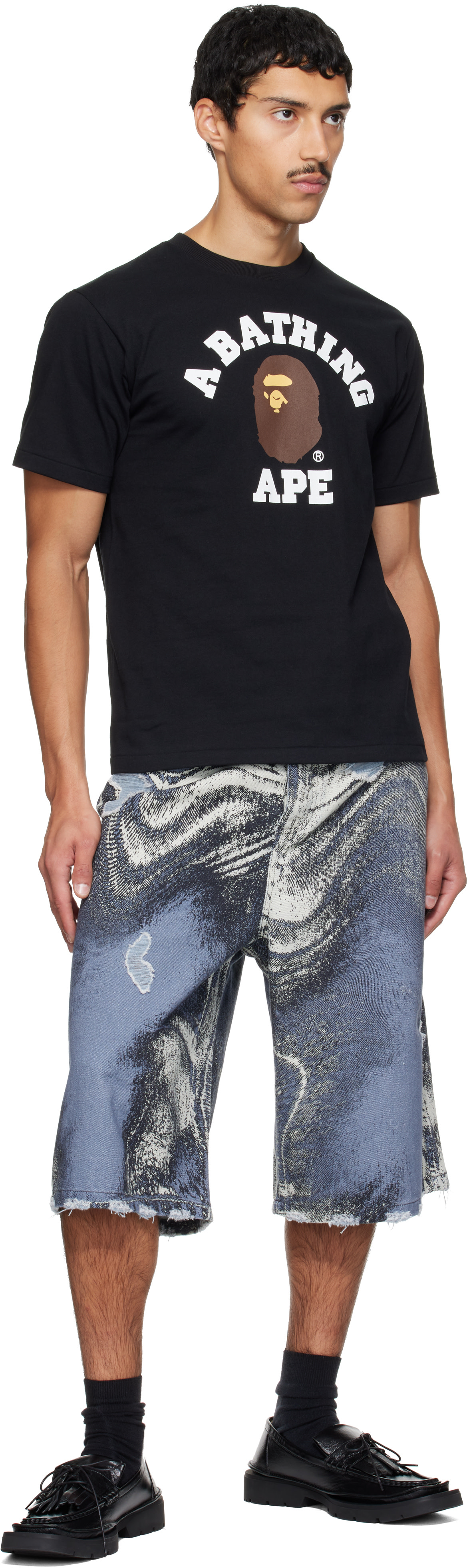 BAPE - ブラック College Tシャツ