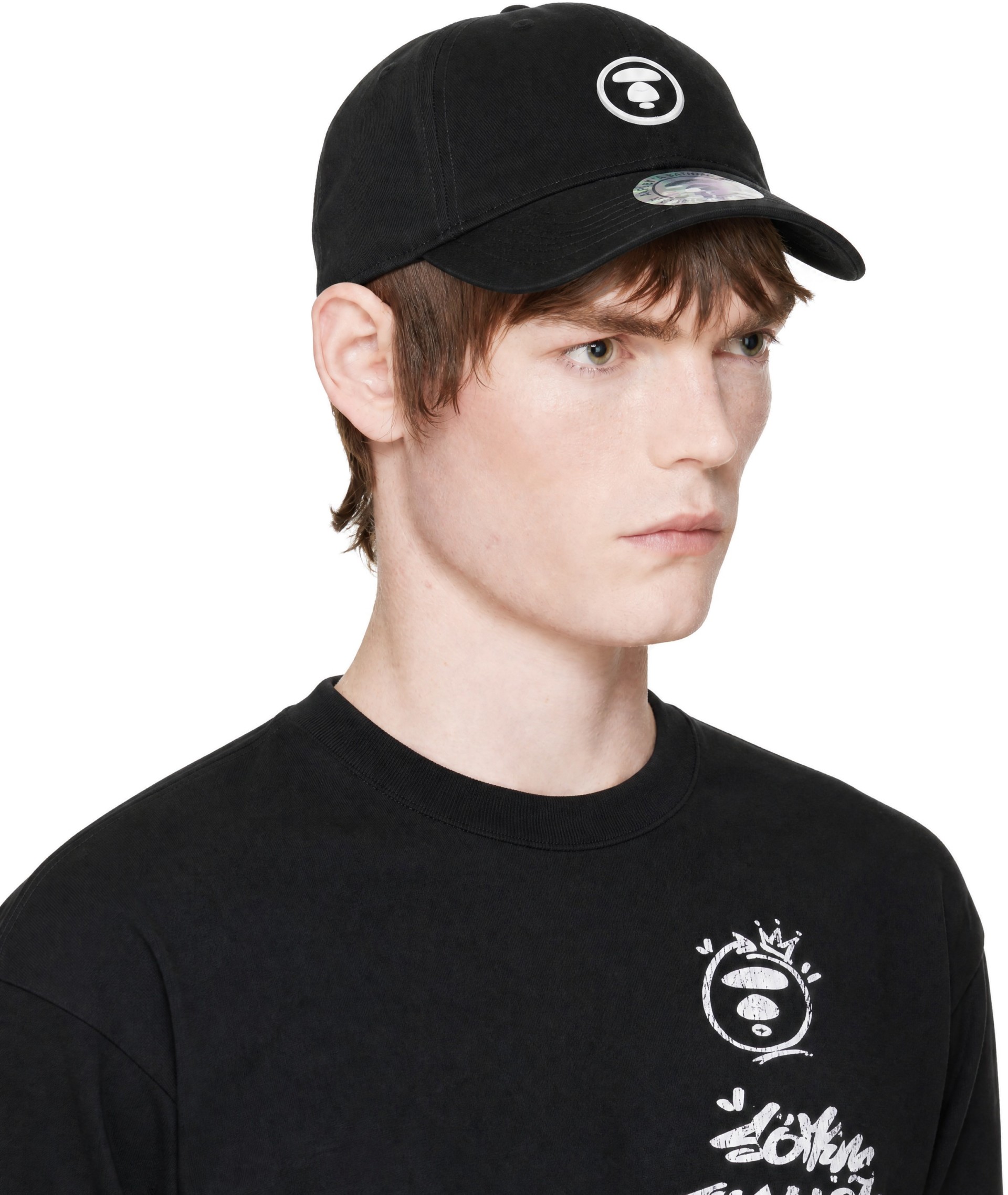 AAPE by A Bathing Ape - Black 'AAPENOW' Moonface Logo Cap