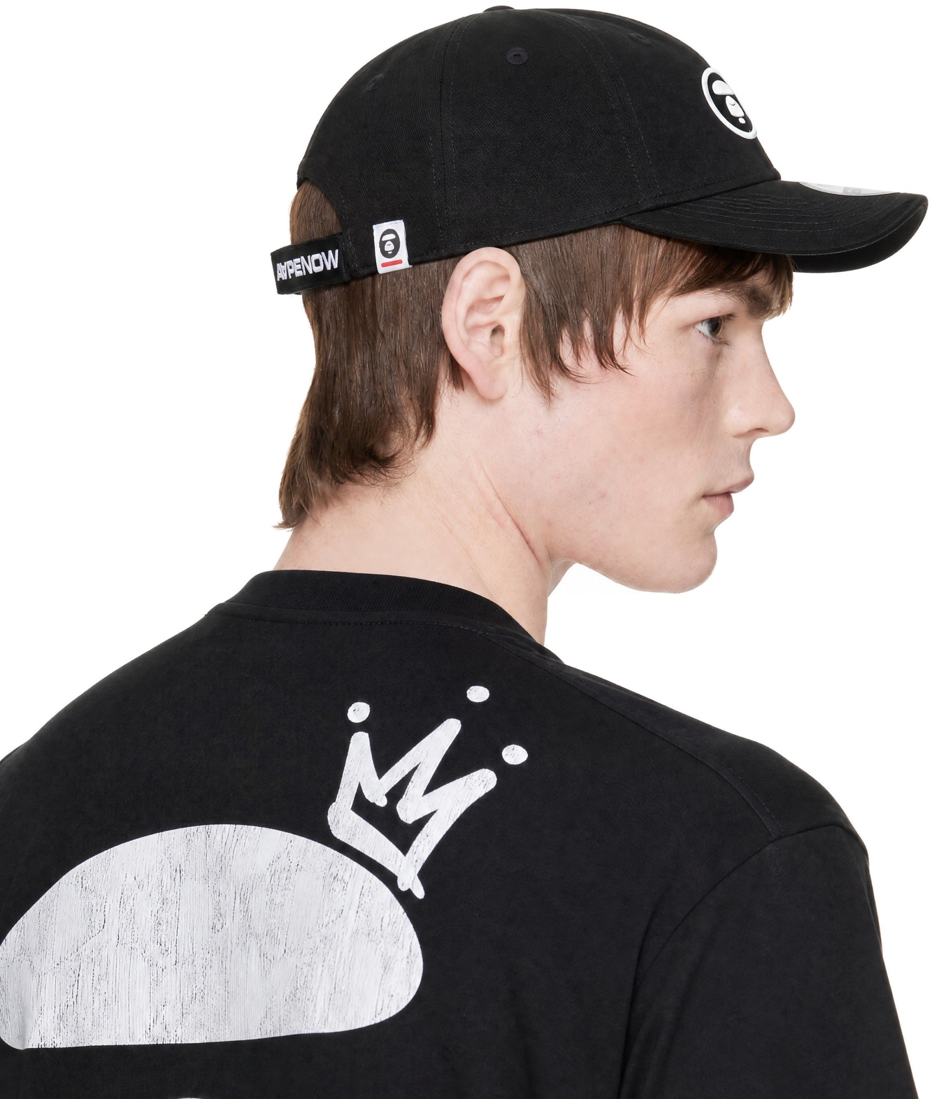 AAPE by A Bathing Ape - Black 'AAPENOW' Moonface Logo Cap