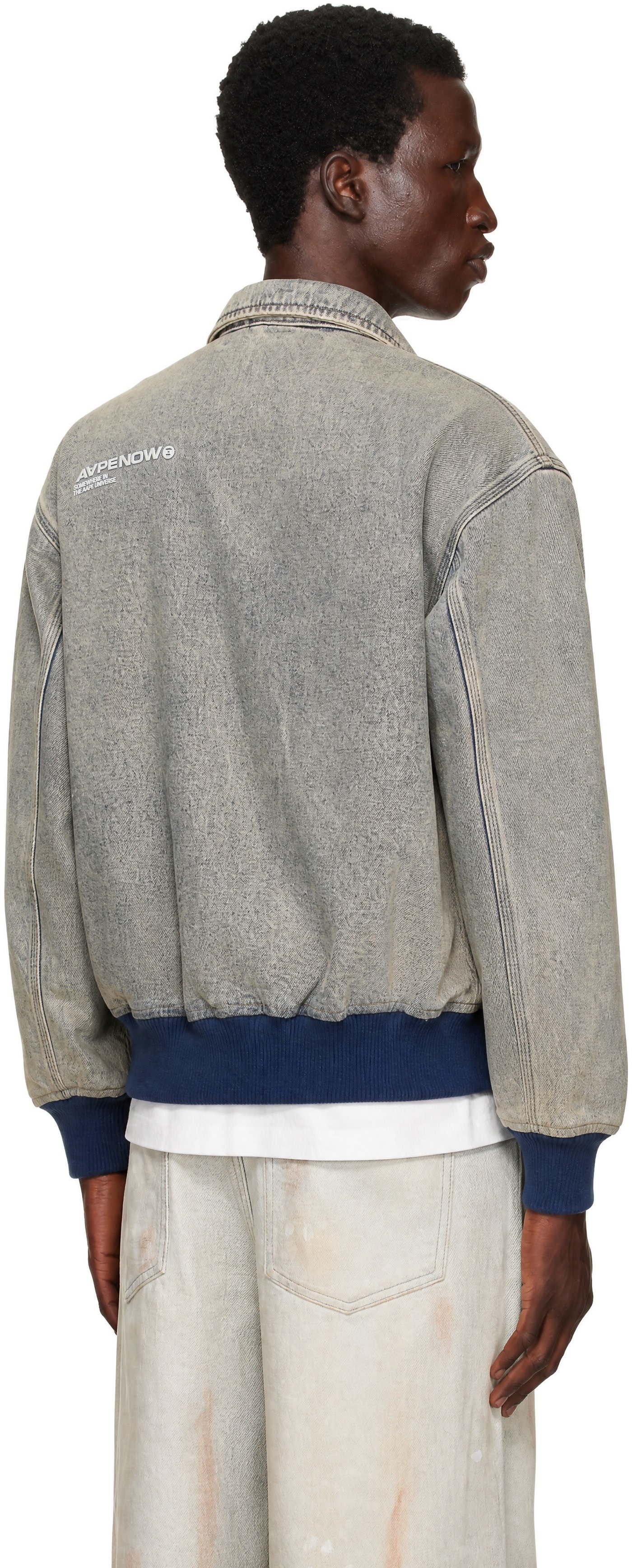 AAPE by A Bathing Ape - Blue 'AAPENOW' Light Weight Denim Jacket