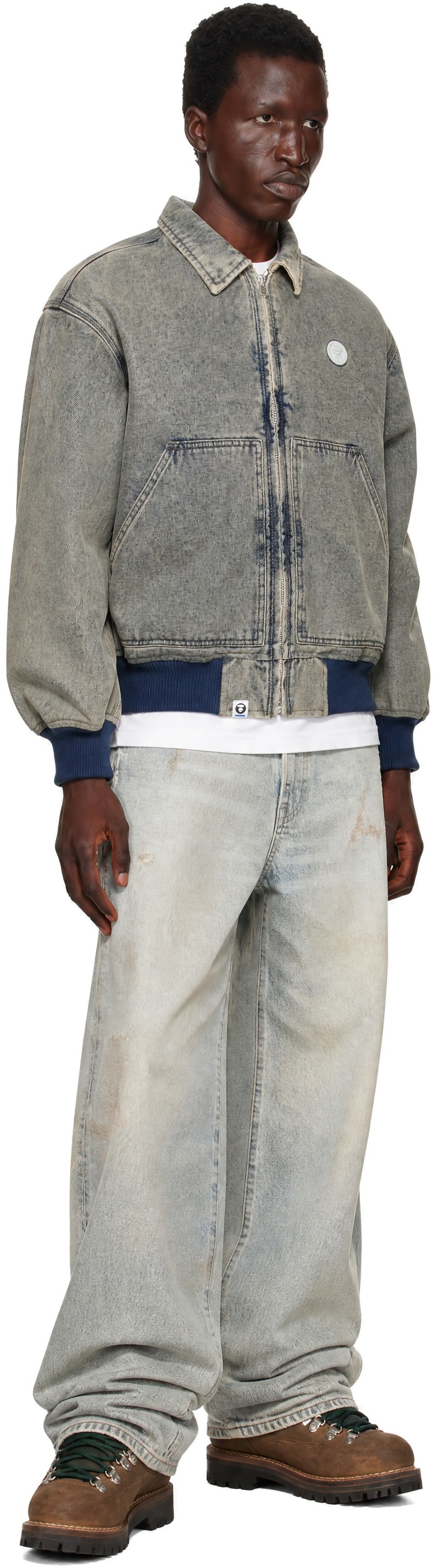 AAPE by A Bathing Ape - Blue 'AAPENOW' Light Weight Denim Jacket
