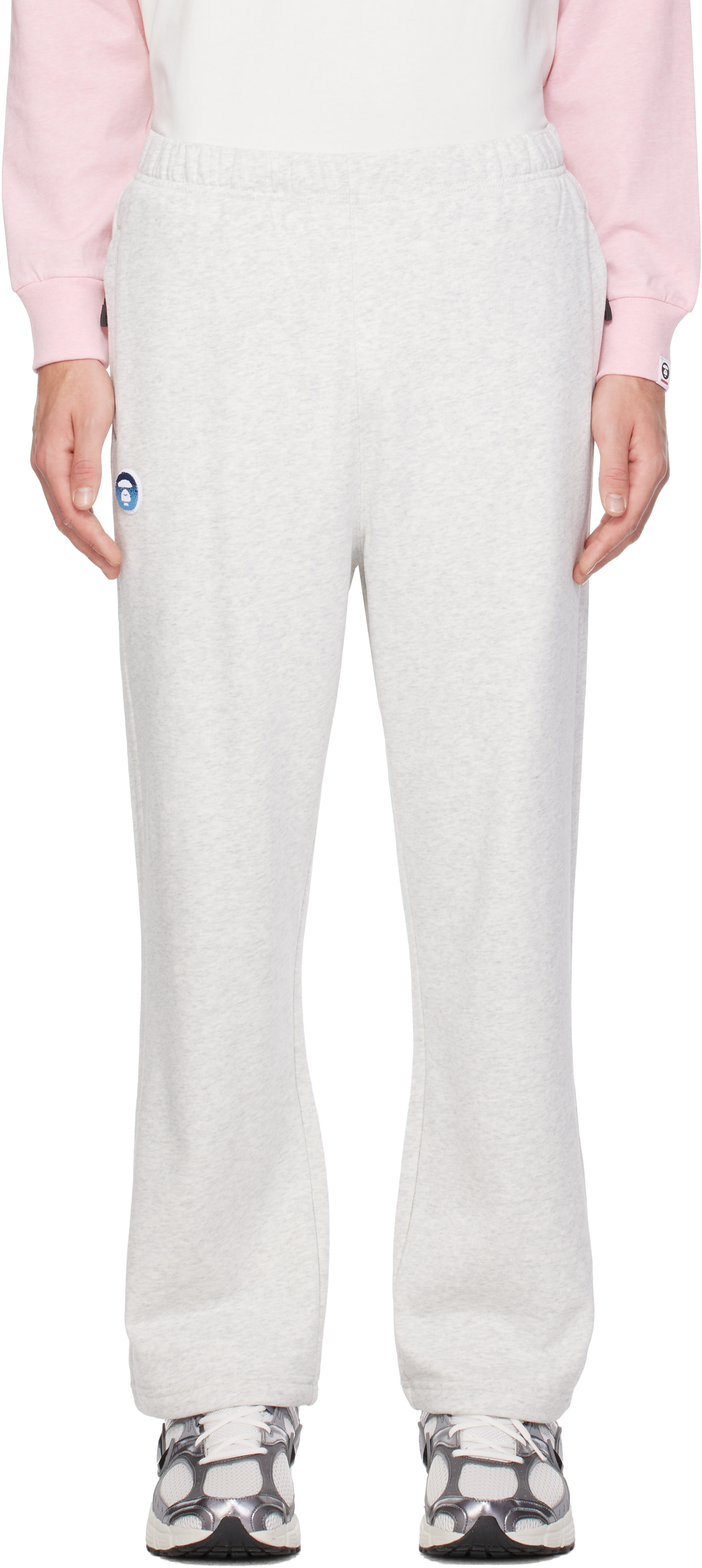 AAPE by A Bathing Ape - Gray 'AAPENOW' Moonface Sweatpants
