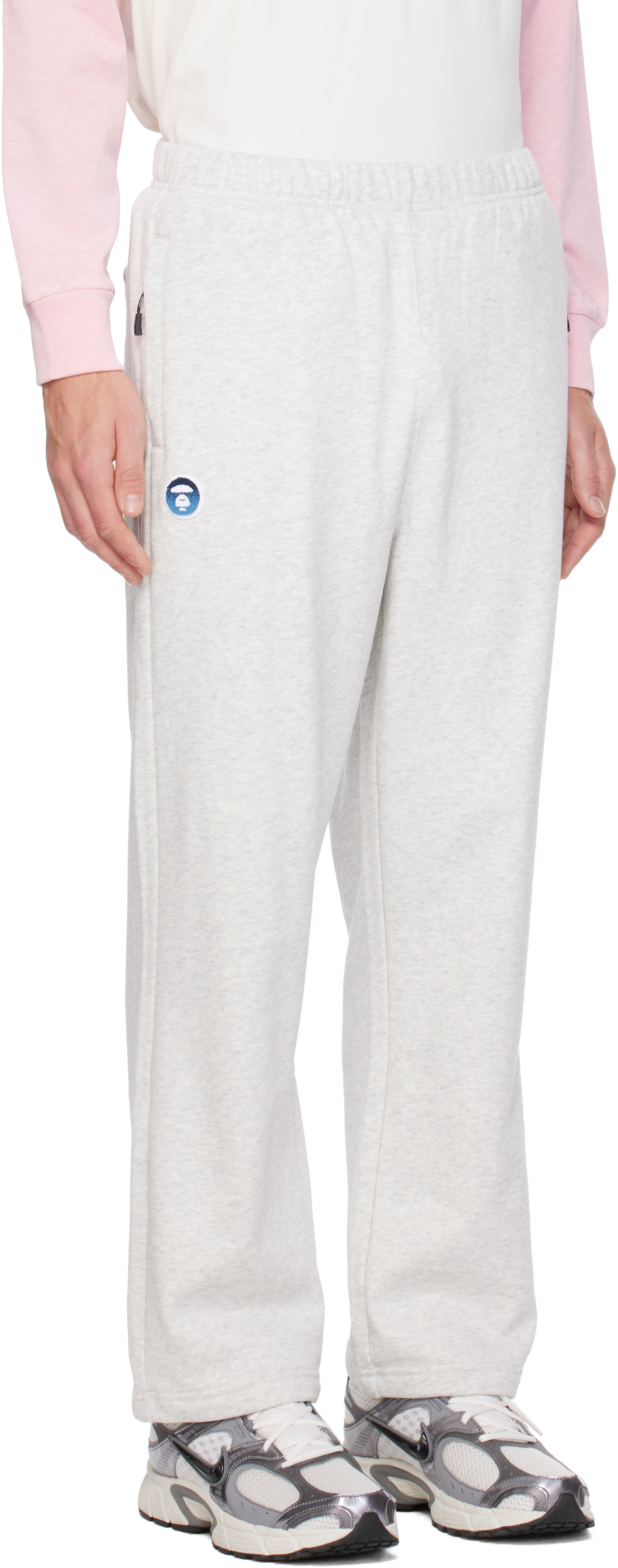 AAPE by A Bathing Ape - Gray 'AAPENOW' Moonface Sweatpants