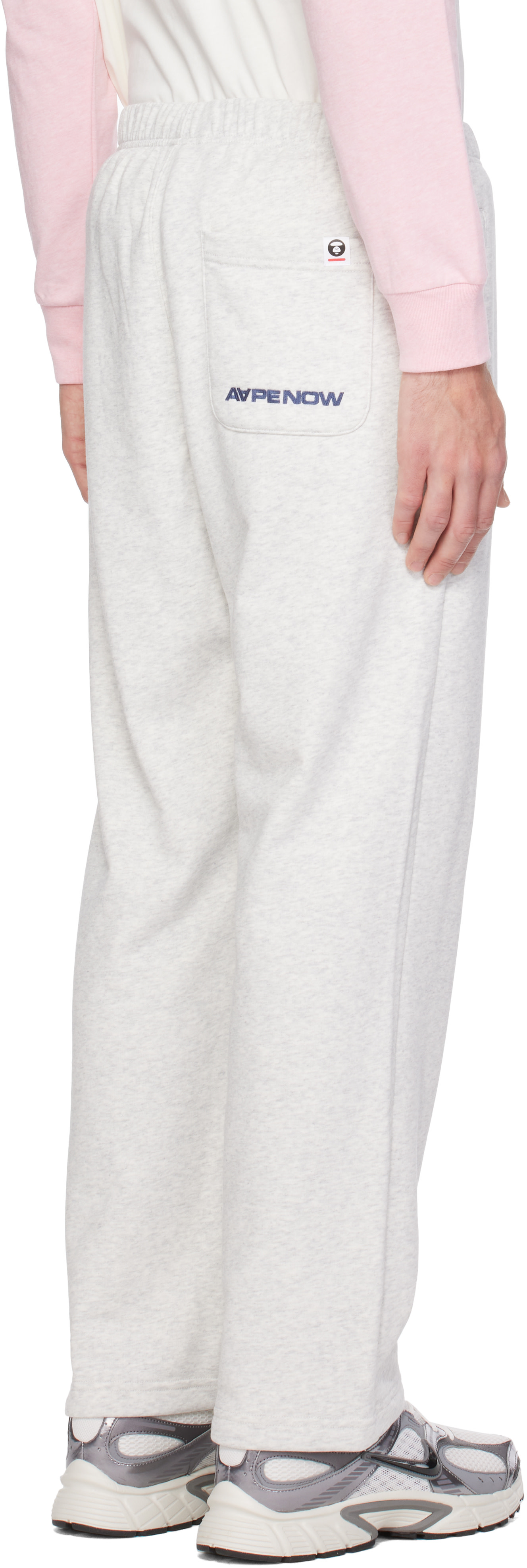 AAPE by A Bathing Ape - Gray 'AAPENOW' Moonface Sweatpants