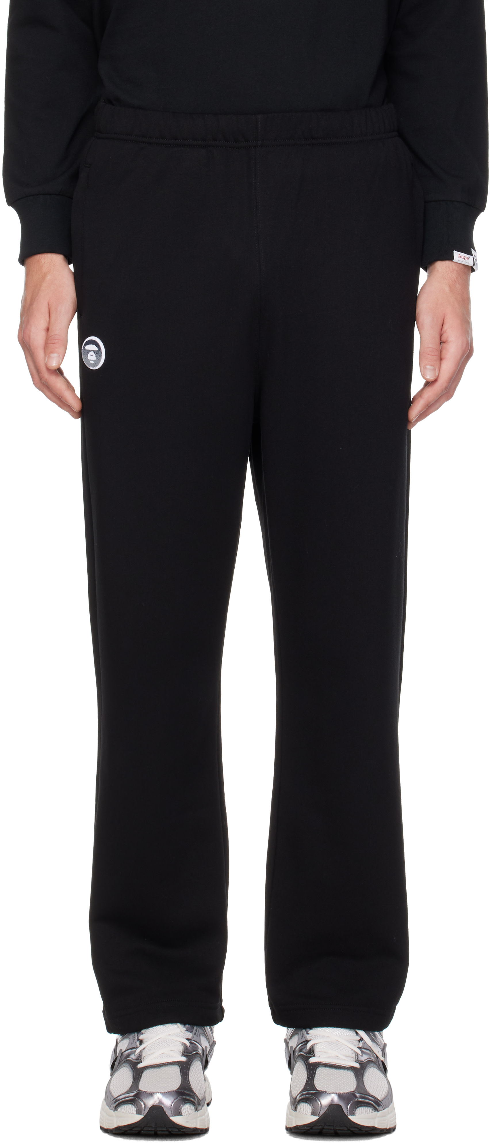 AAPE by A Bathing Ape - Black 'AAPENOW' Moonface Sweatpants