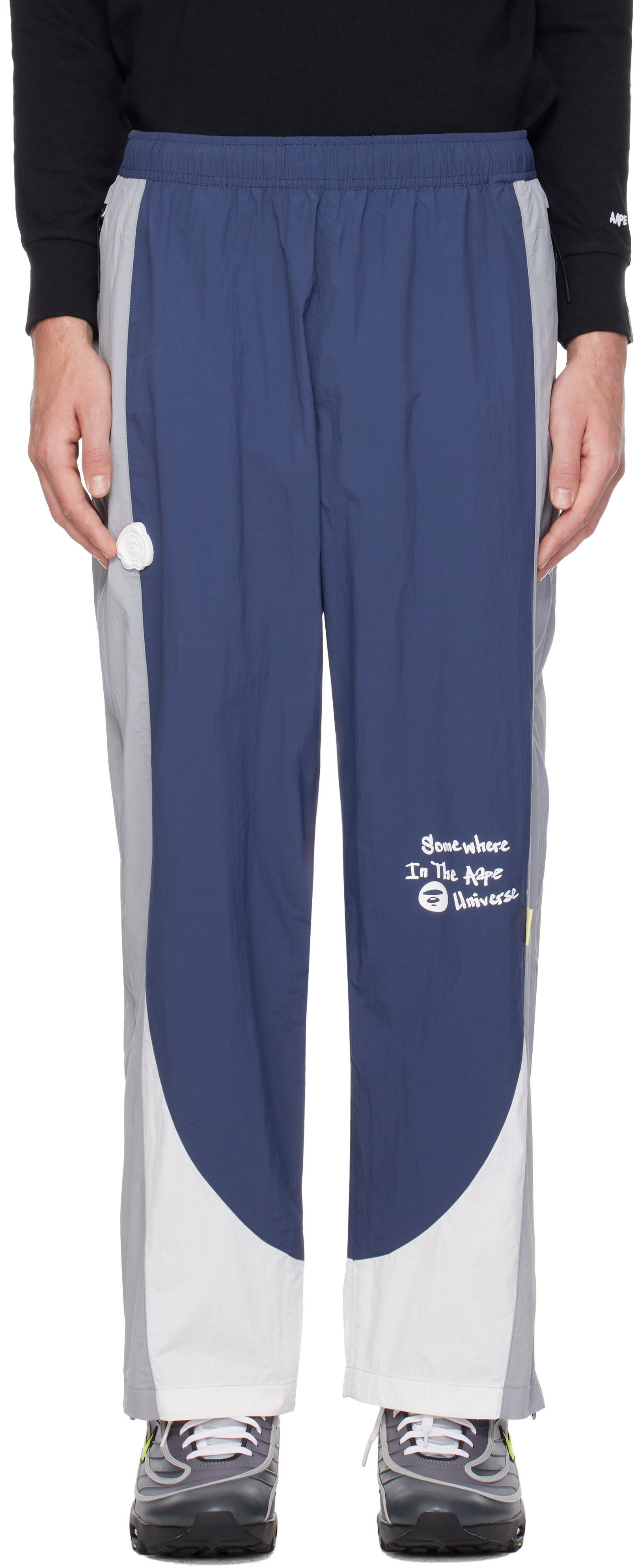AAPE by A Bathing Ape - Navy Main Skate Track Pants