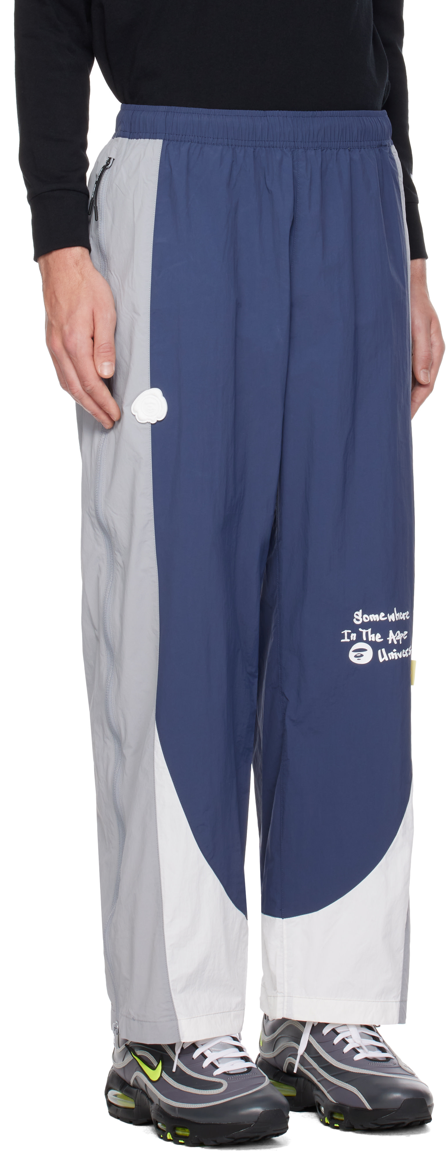 AAPE by A Bathing Ape - Navy Main Skate Track Pants