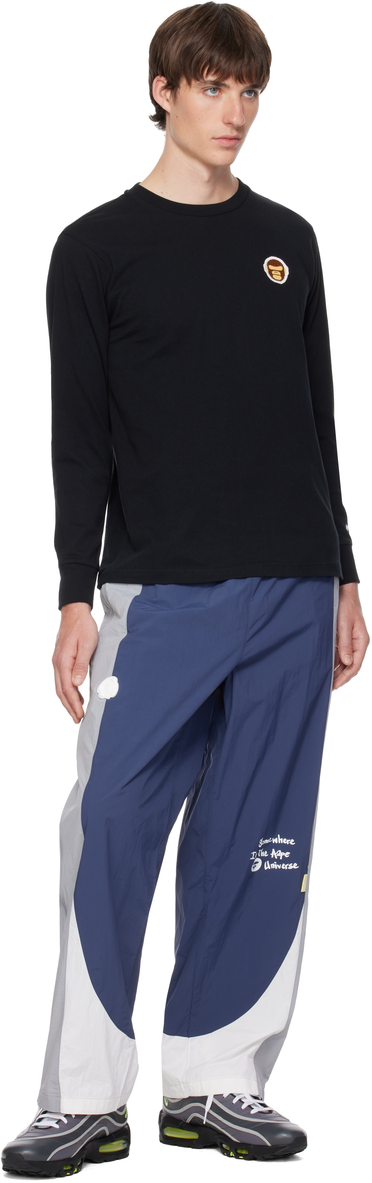 AAPE by A Bathing Ape - Navy Main Skate Track Pants