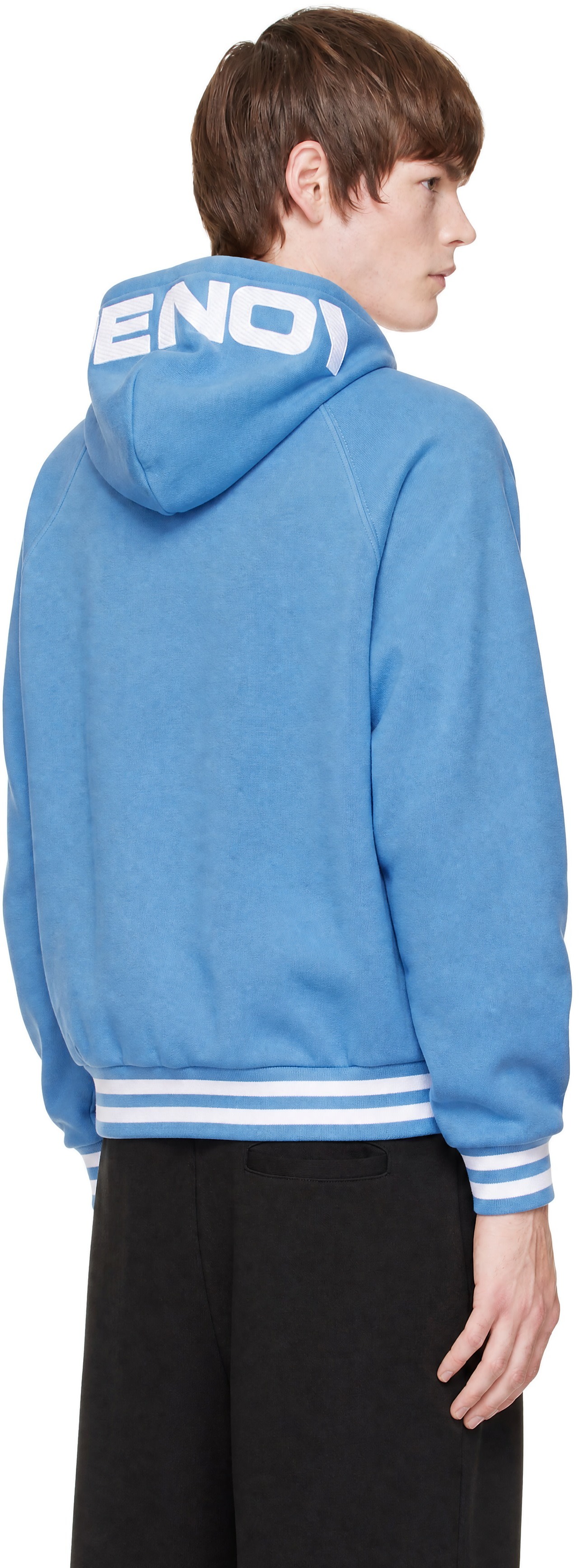 AAPE by A Bathing Ape - Blue 'AAPENOW' Moonface Varsity Jacket
