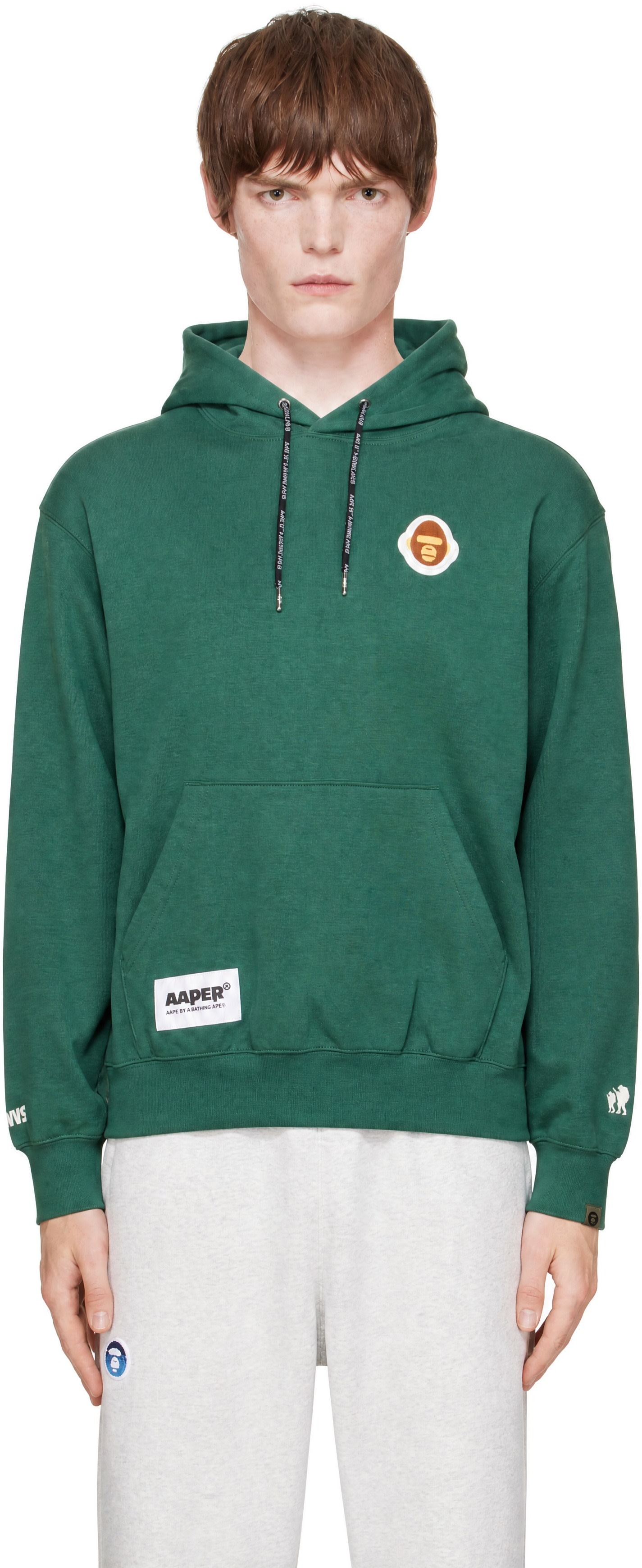 AAPE by A Bathing Ape - Green Basic 'AAPER' Hoodie