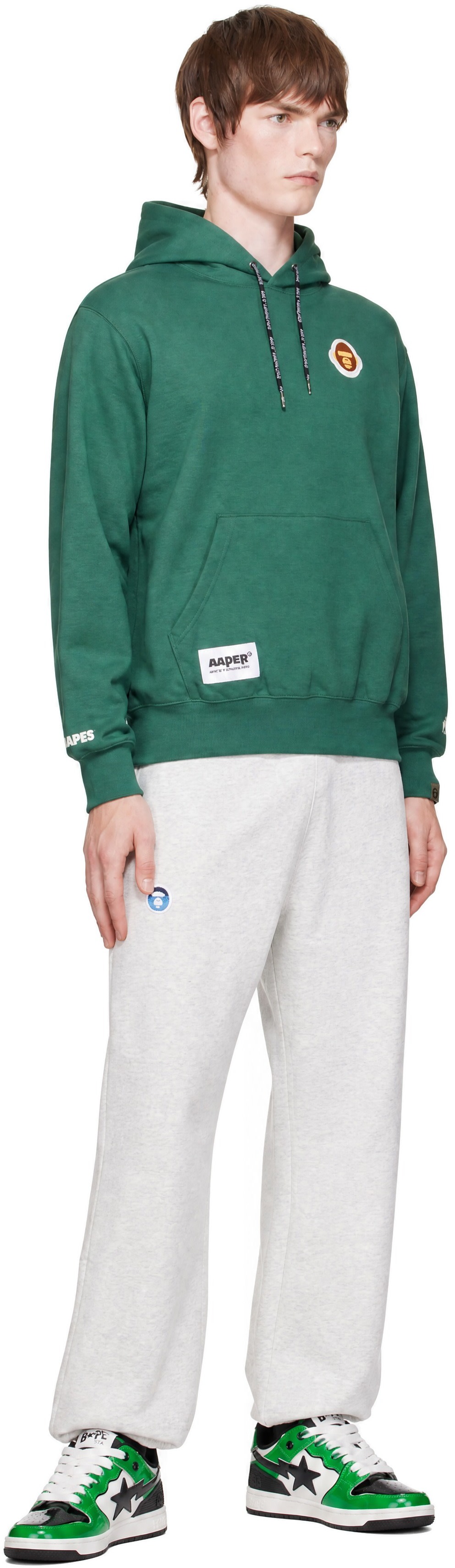 AAPE by A Bathing Ape - Green Basic 'AAPER' Hoodie