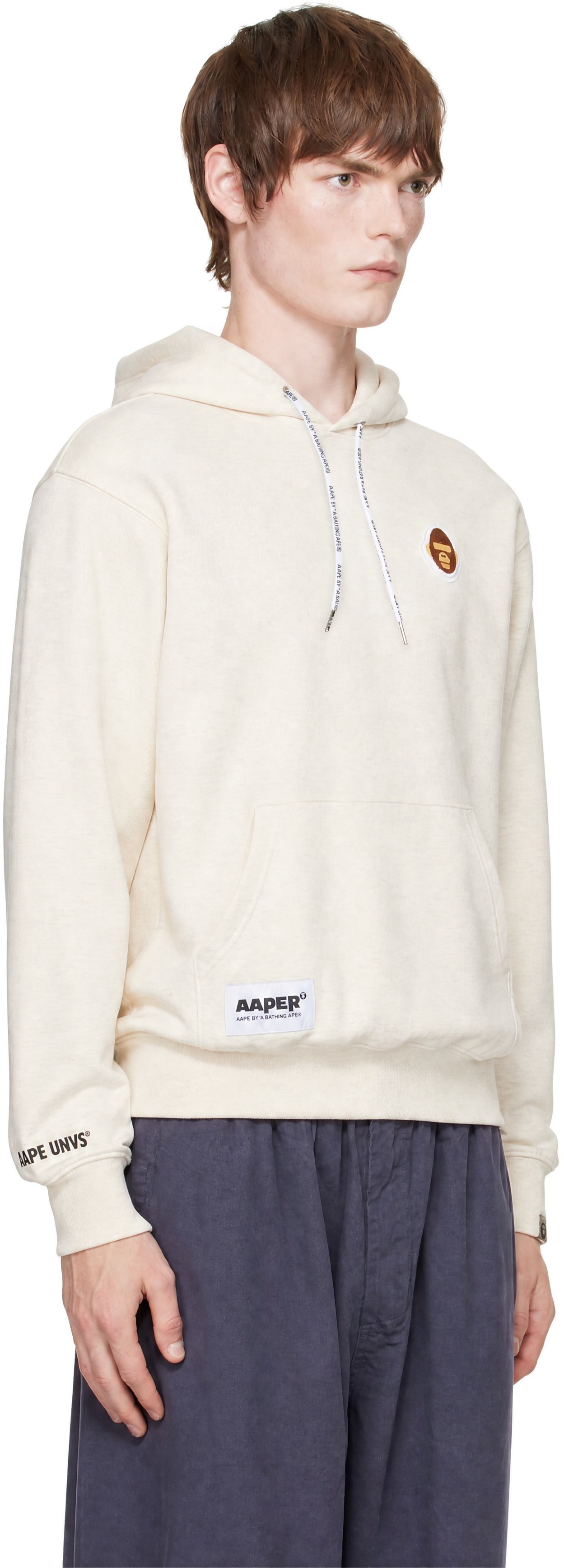 AAPE by A Bathing Ape - Beige Basic 'AAPER' Hoodie