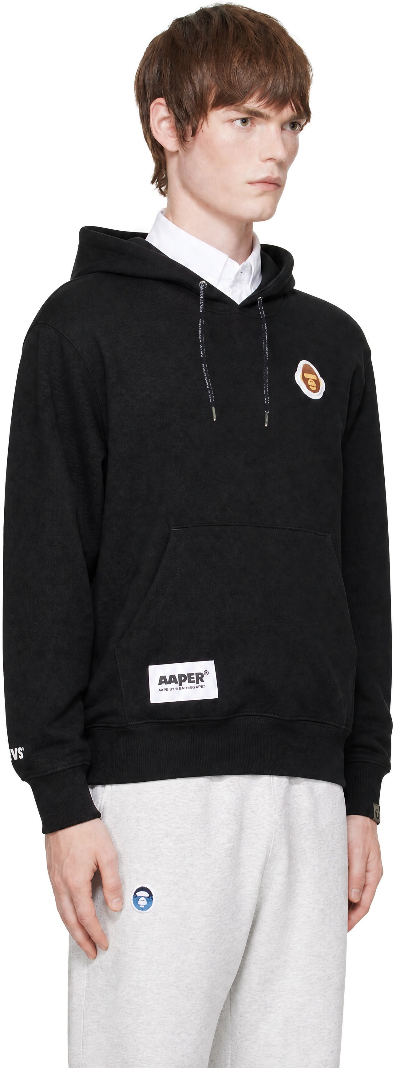 AAPE by A Bathing Ape - Pull à capuche noir à logo