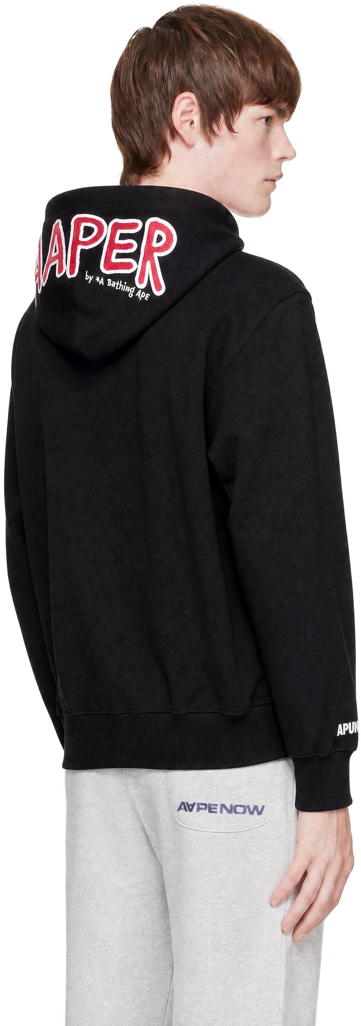AAPE by A Bathing Ape - Pull à capuche noir à logo AAPER