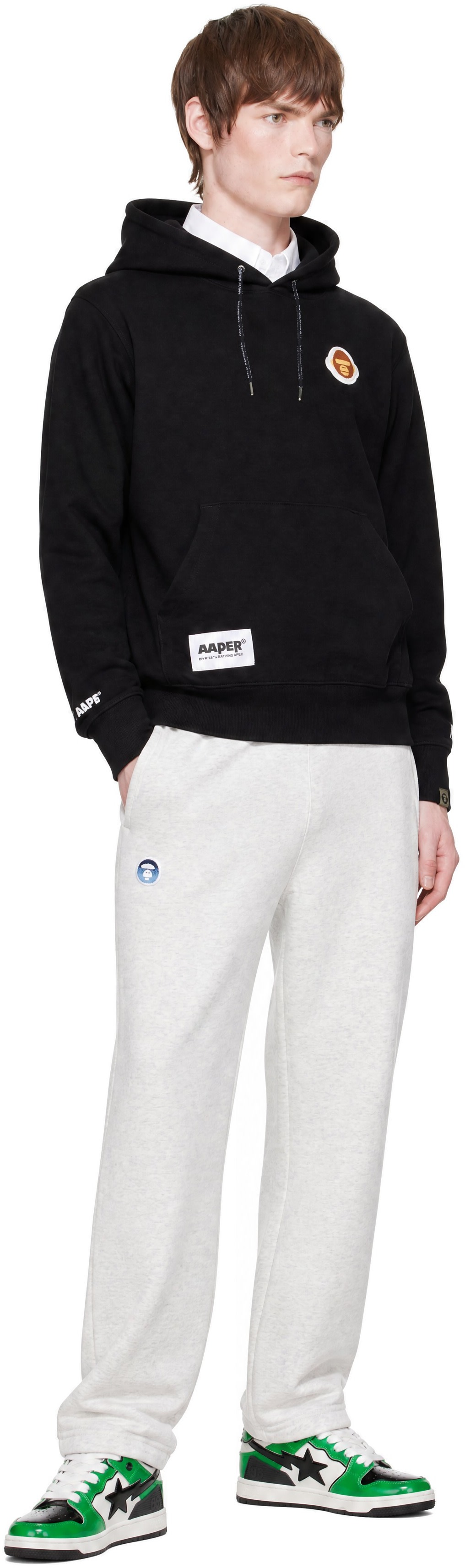 AAPE by A Bathing Ape - Pull à capuche noir à logo