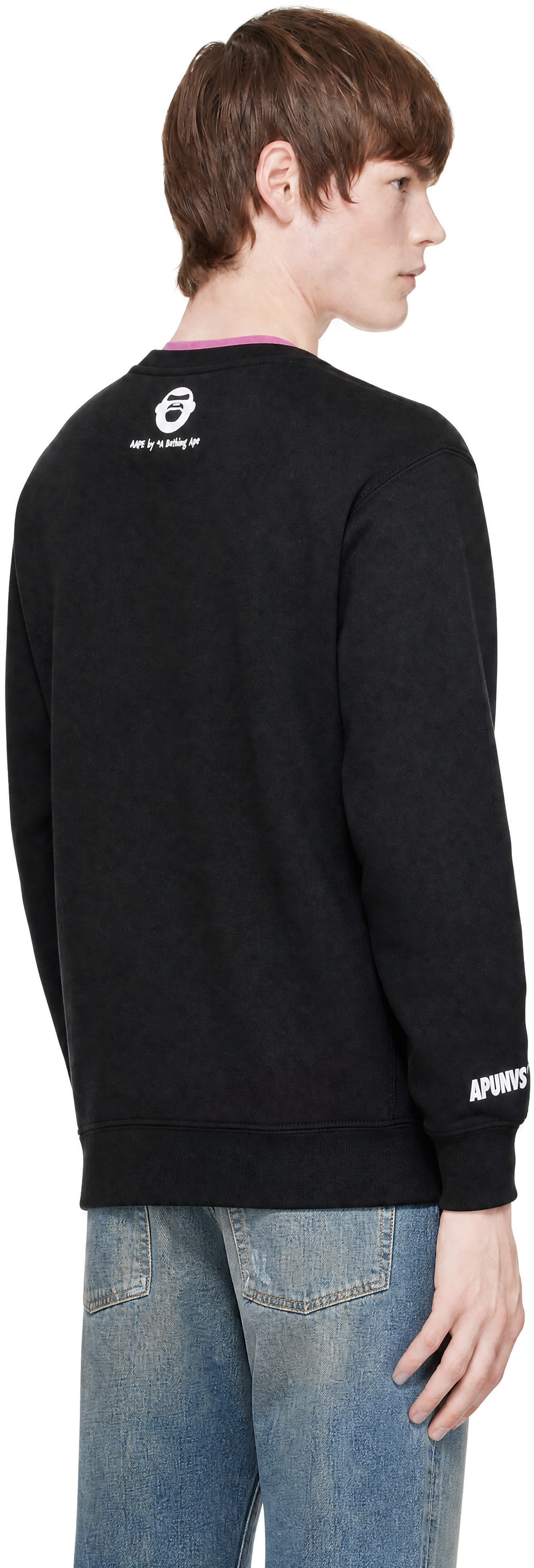 AAPE by A Bathing Ape - Black 'AAPER' Aldo Logo Sweatshirt