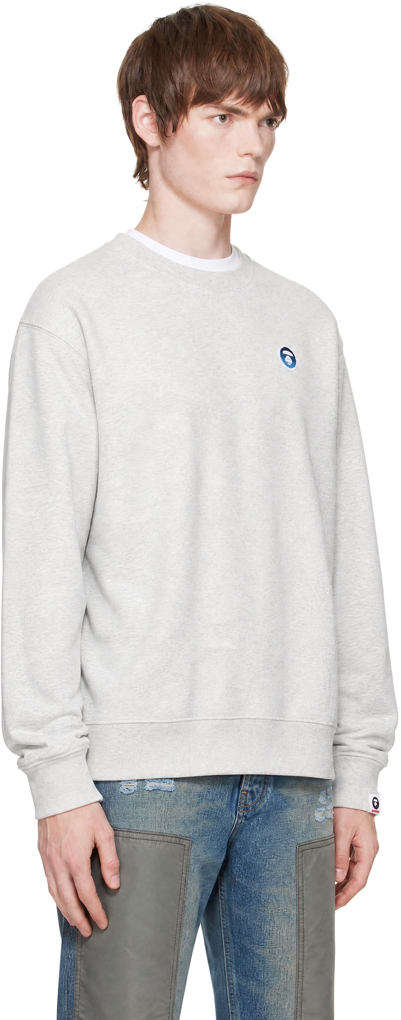 AAPE by A Bathing Ape - オフホワイト 'AAPENOW' Moonface クルーネック スウェットシャツ