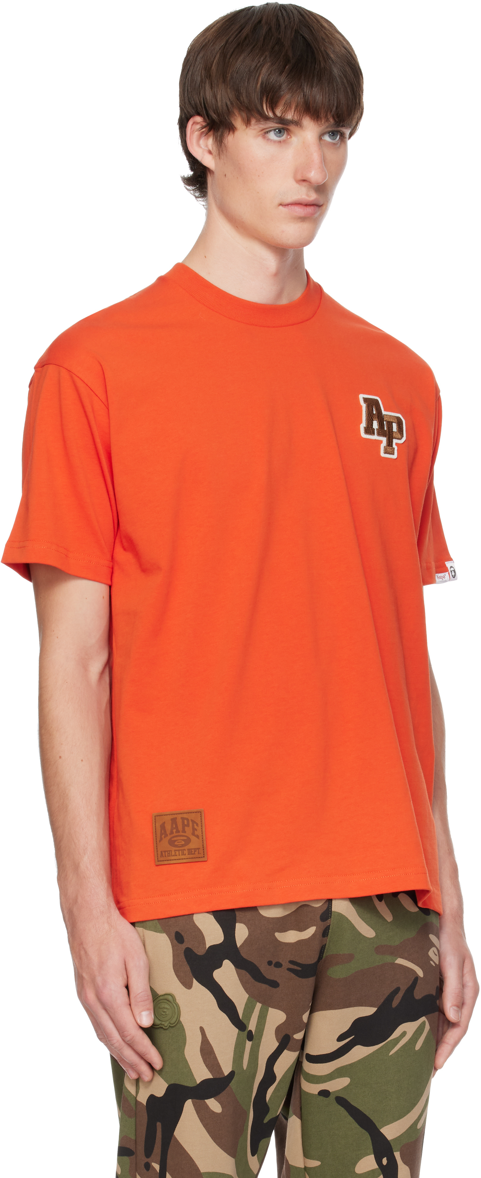 AAPE by A Bathing Ape - Orange Embroidered Logo T-shirt