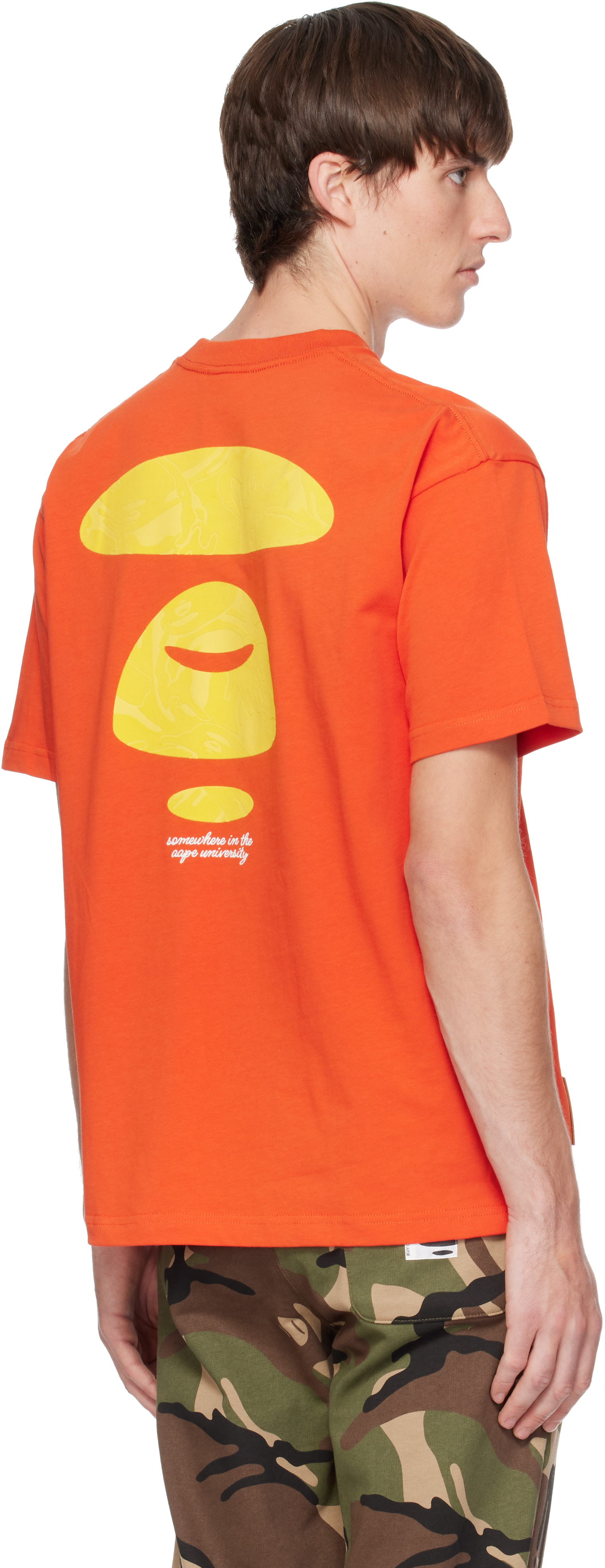 AAPE by A Bathing Ape - Orange Embroidered Logo T-shirt