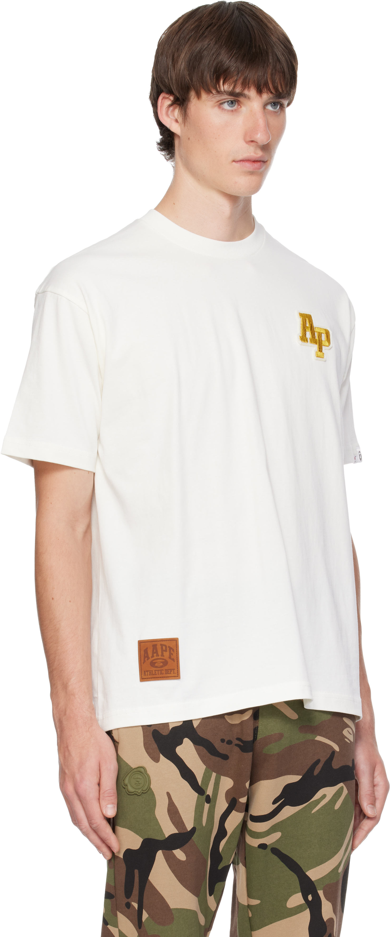 AAPE by A Bathing Ape - White Embroidered Logo T-shirt