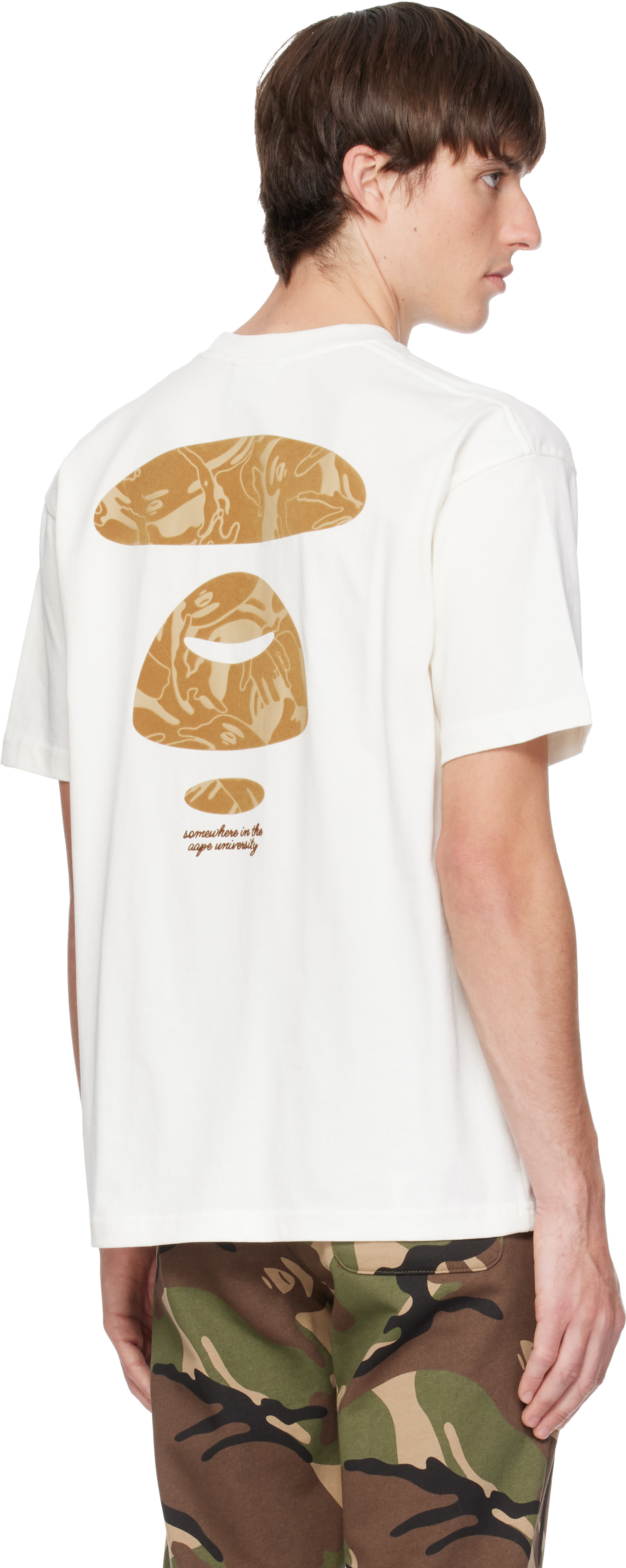 AAPE by A Bathing Ape - White Embroidered Logo T-shirt