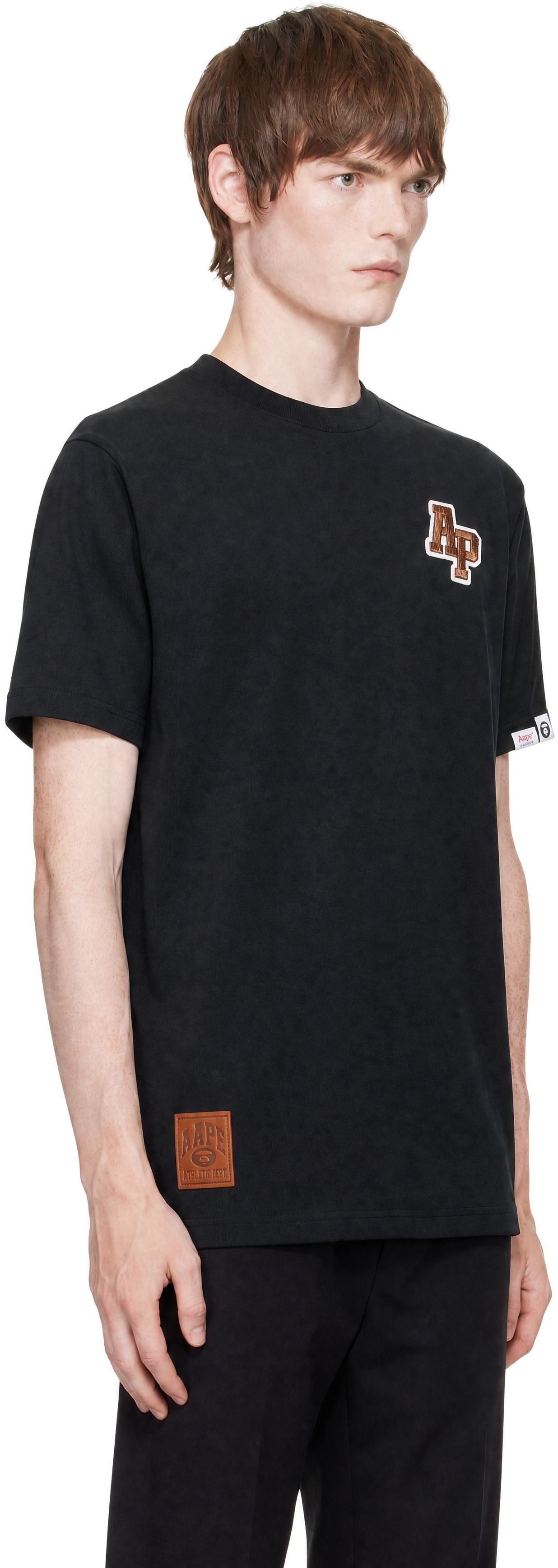 AAPE by A Bathing Ape - 블랙 로고 자수 티셔츠