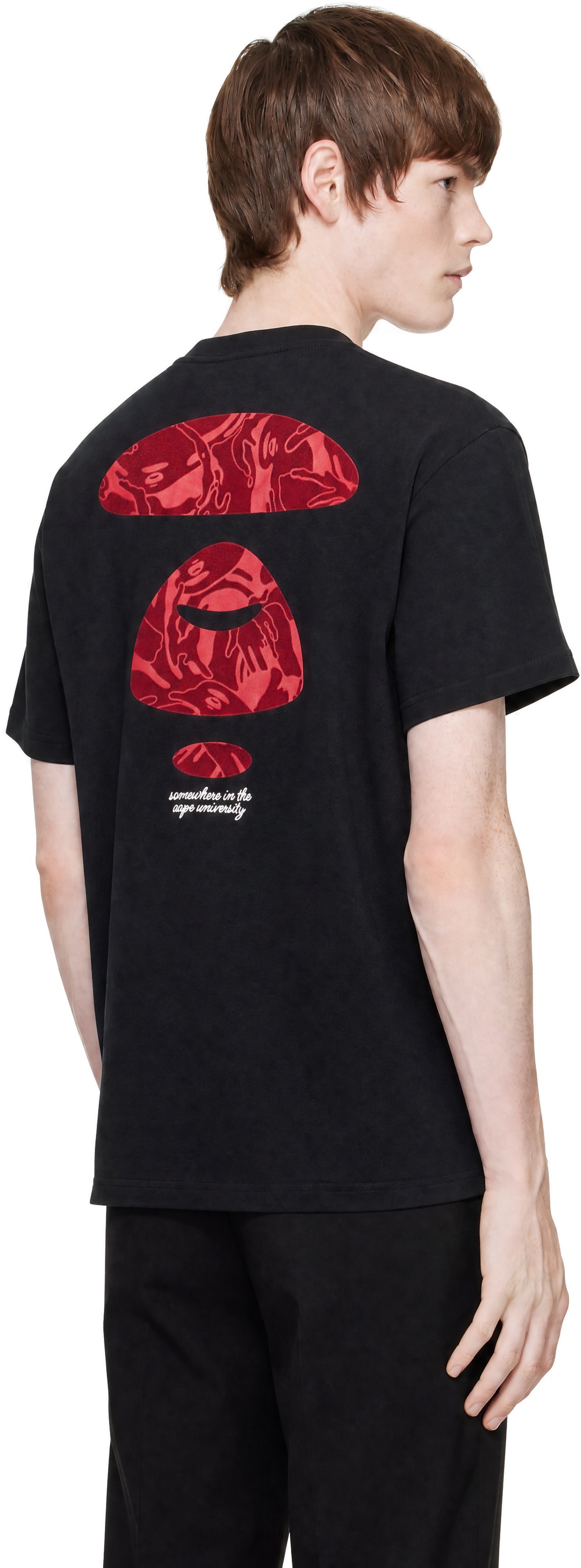 AAPE by A Bathing Ape - 블랙 로고 자수 티셔츠