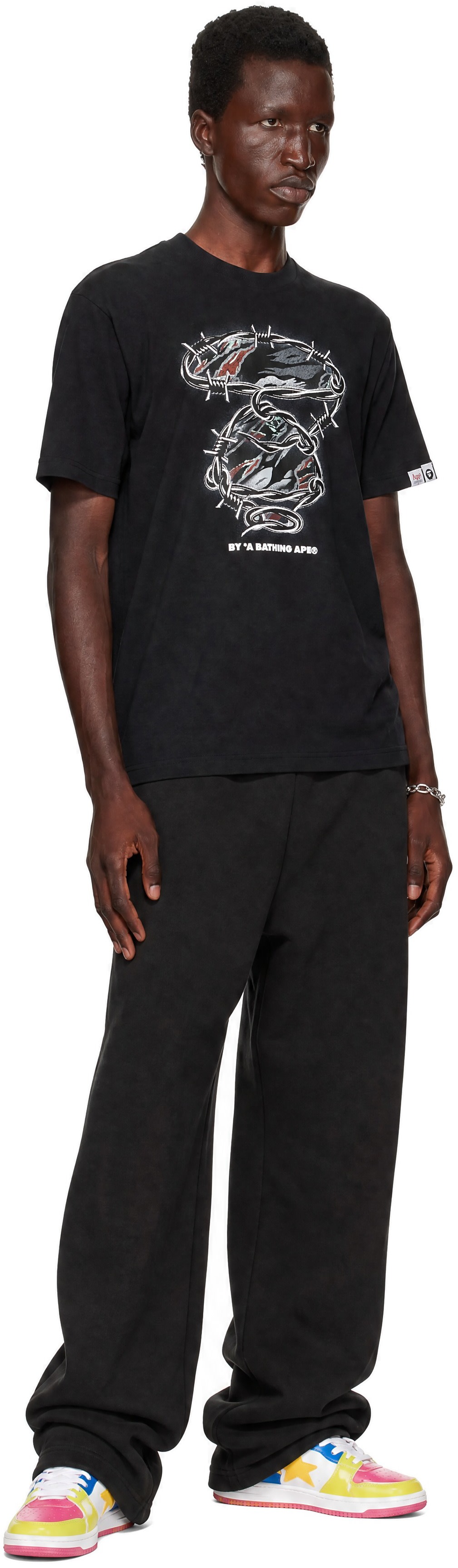 AAPE by A Bathing Ape - ブラック 'AAPEUNVS' Moonface Main Tシャツ