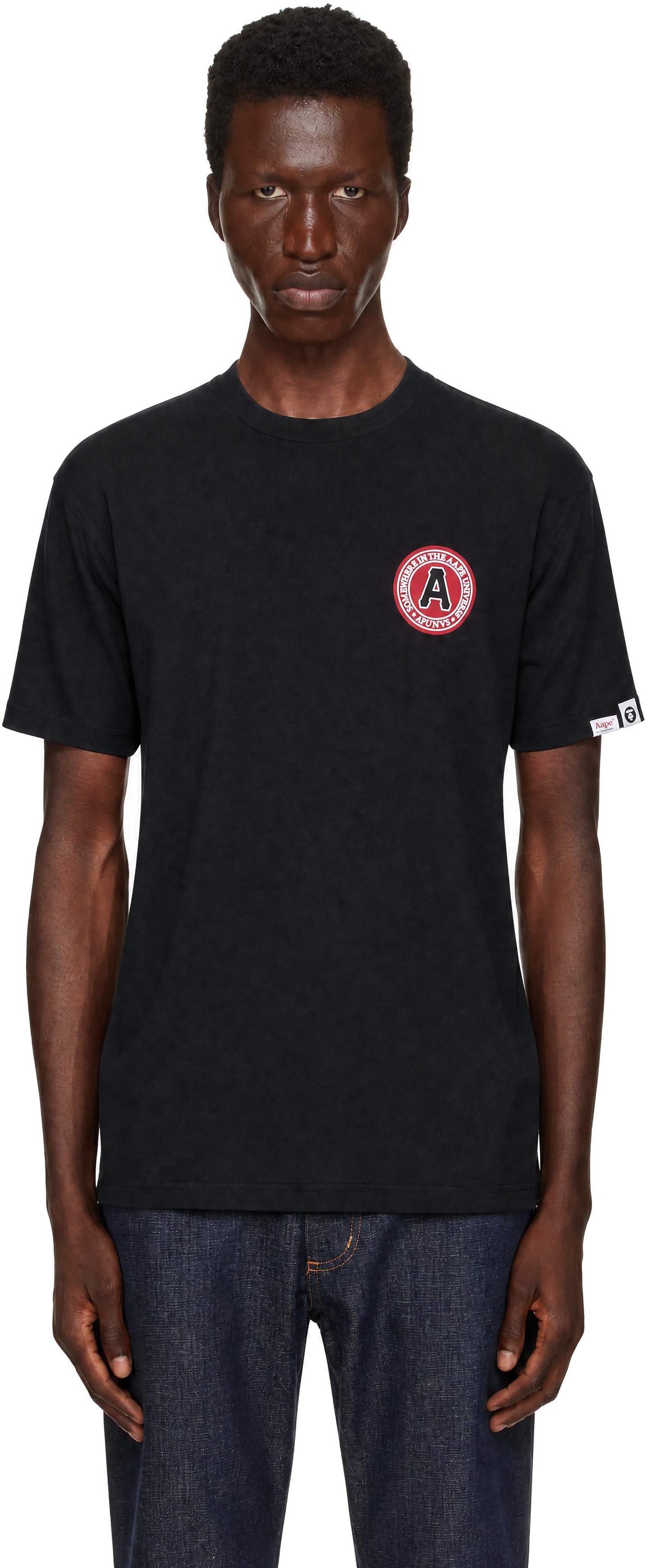 AAPE by A Bathing Ape - Black 'AAPE' Basic T-shirt