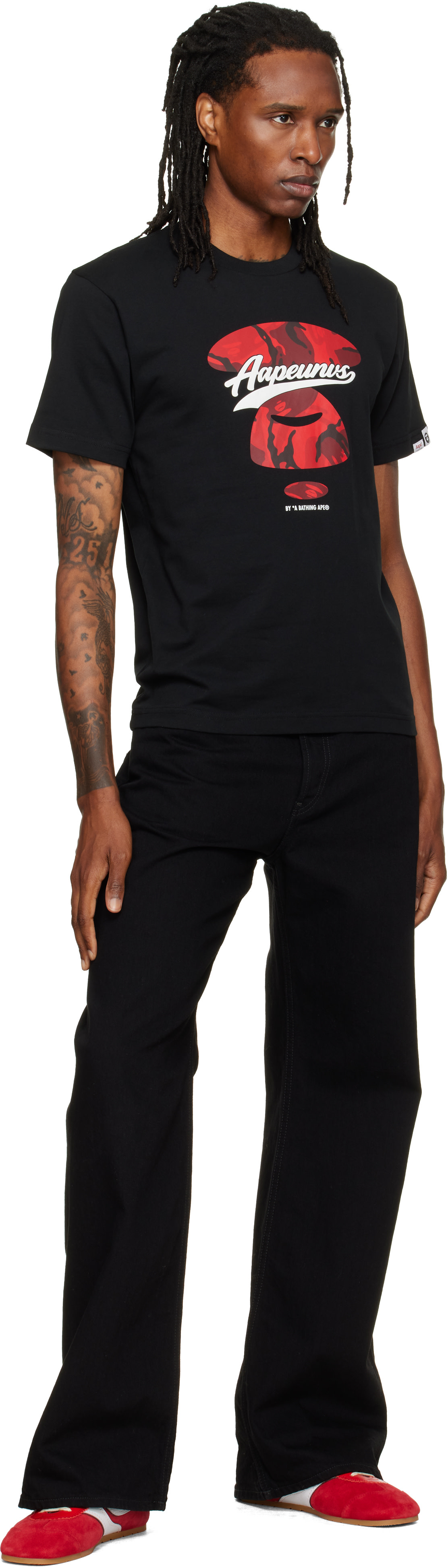 AAPE by A Bathing Ape - Black Basic T-shirt