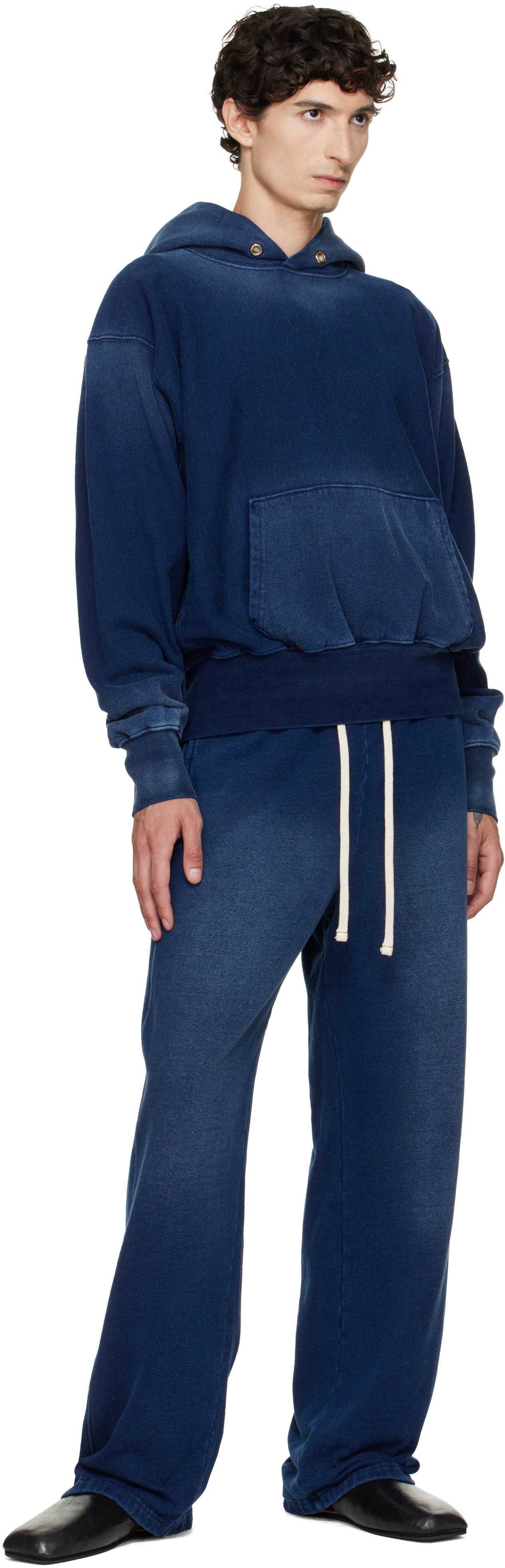 Les Tien - Pull à capuche épais bleu marine