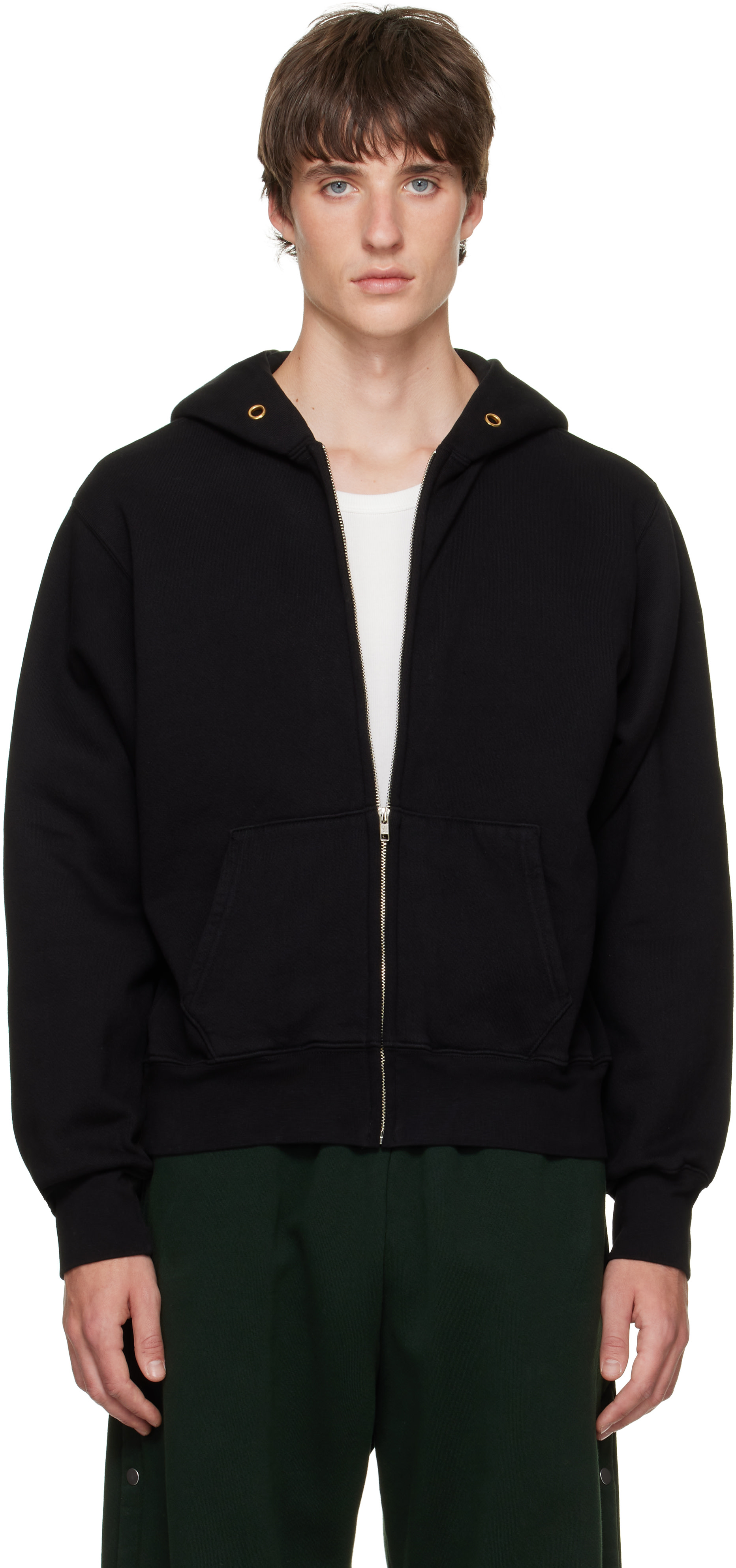 Les Tien - Pull à capuche épais noir à glissière