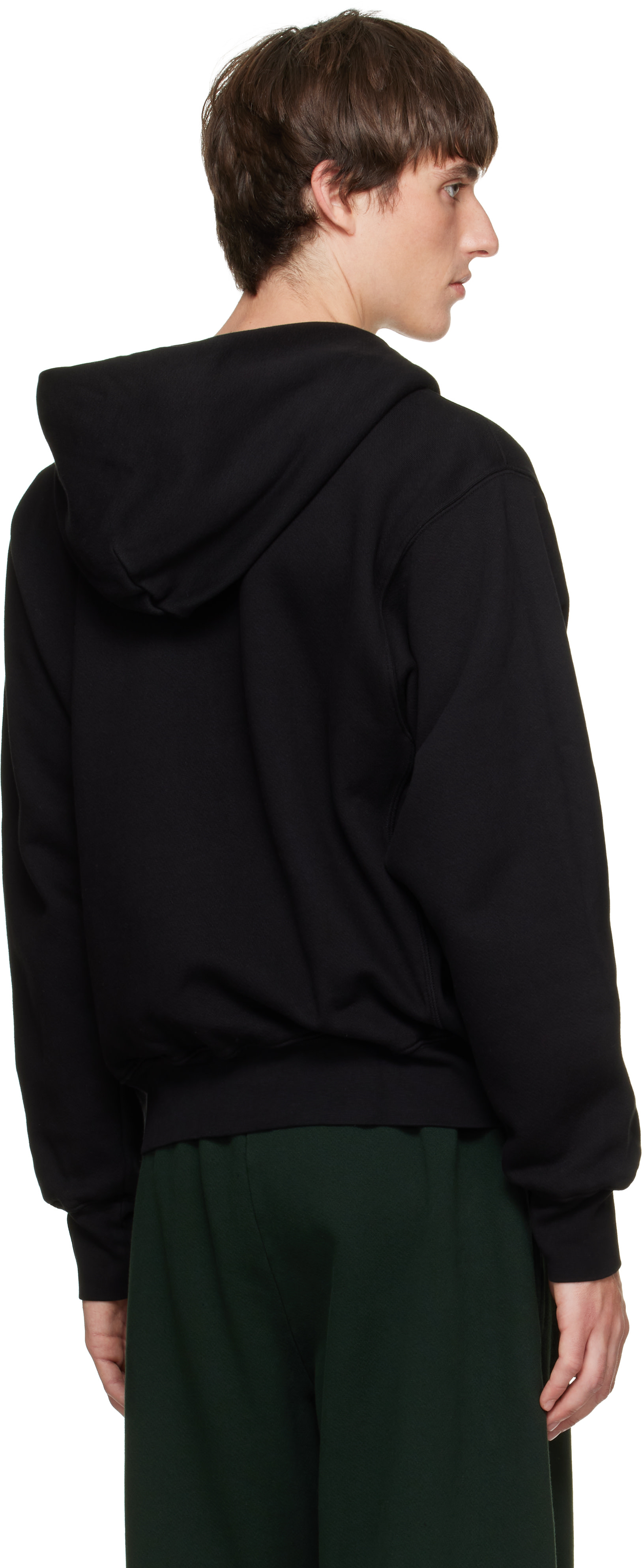 Les Tien - Pull à capuche épais noir à glissière