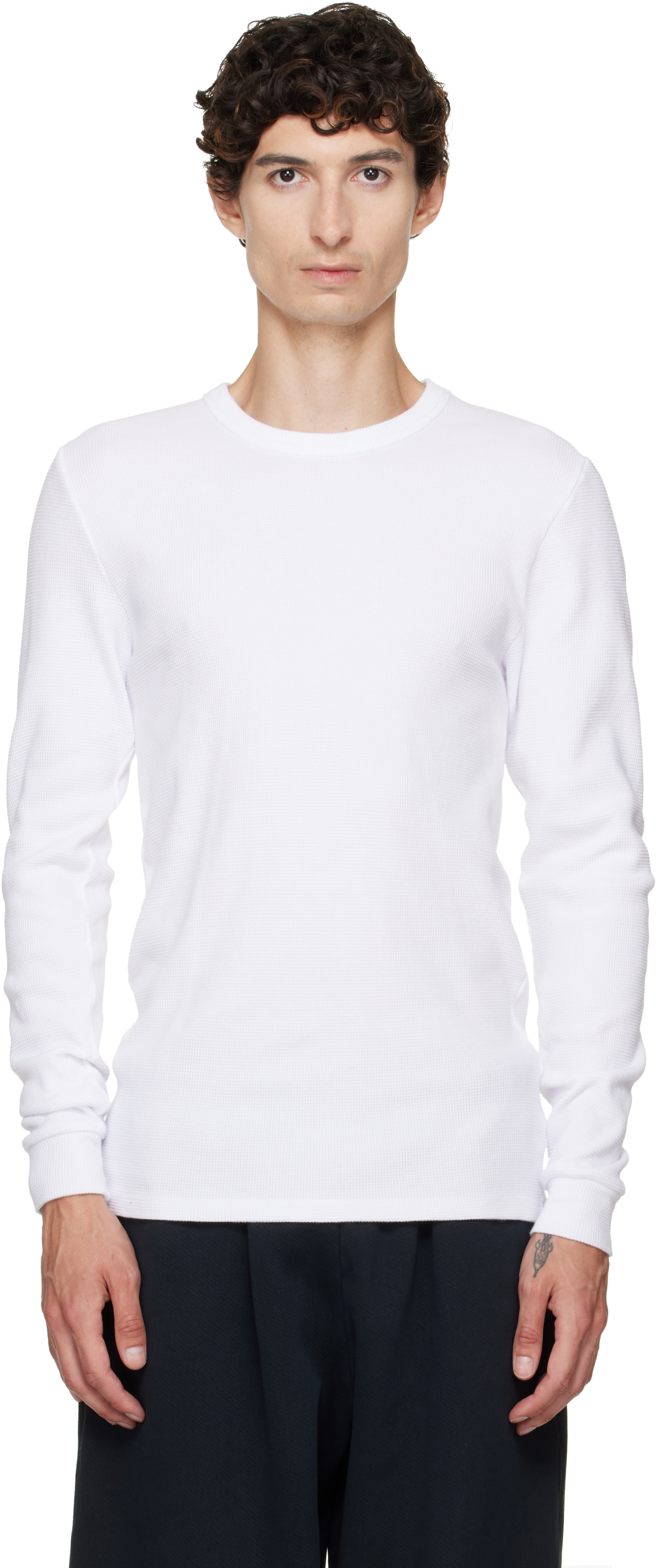 Les Tien: White Thermal Fitted Long Sleeve T-shirt | SSENSE