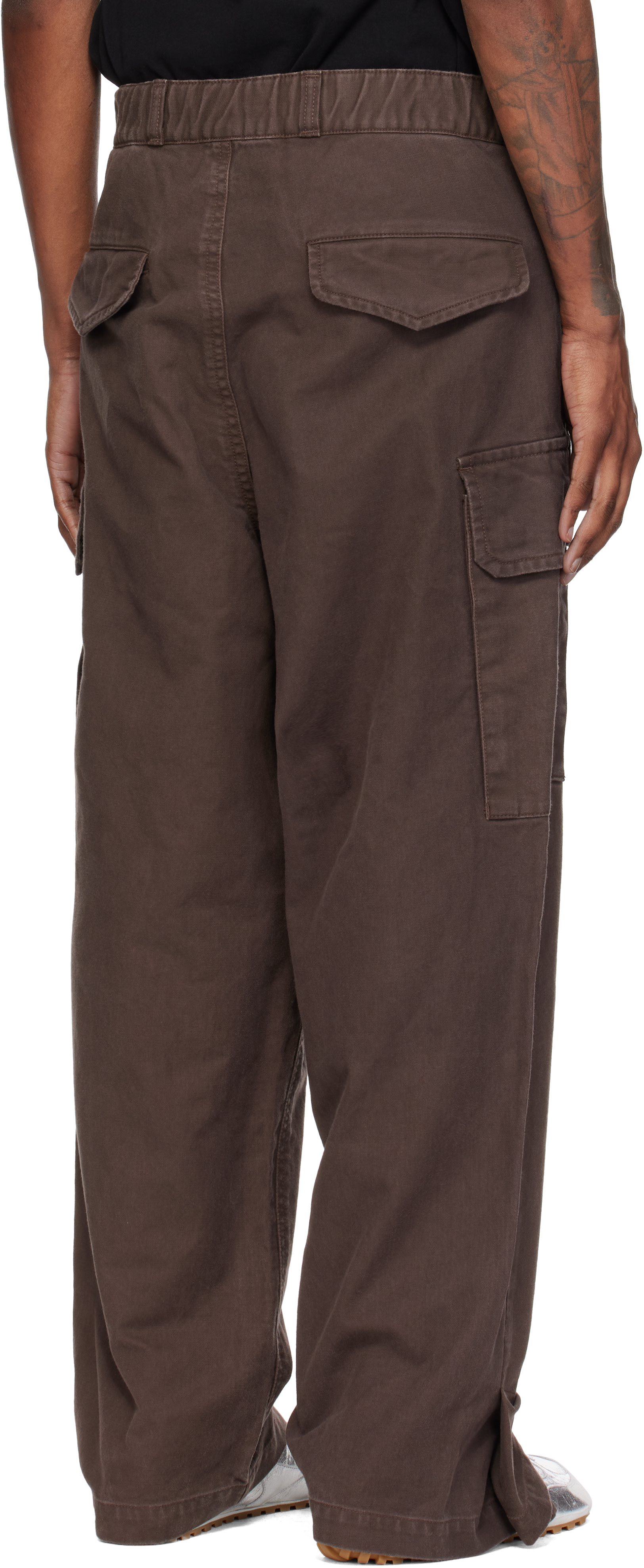 Maison MIHARA YASUHIRO - Pantalon cargo brun à plis