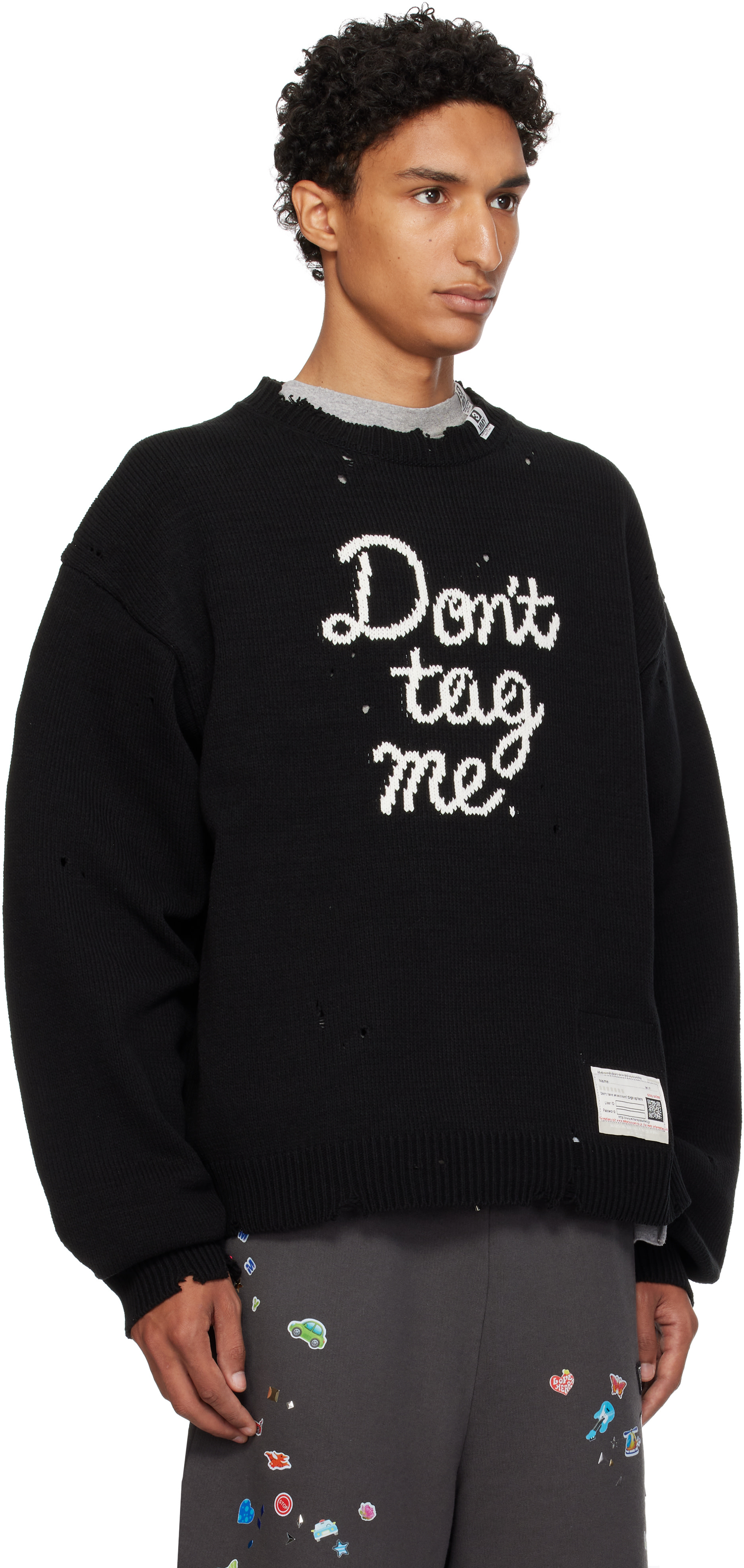 Maison MIHARA YASUHIRO - Pull 'Don't Tag Me' noir en tricot