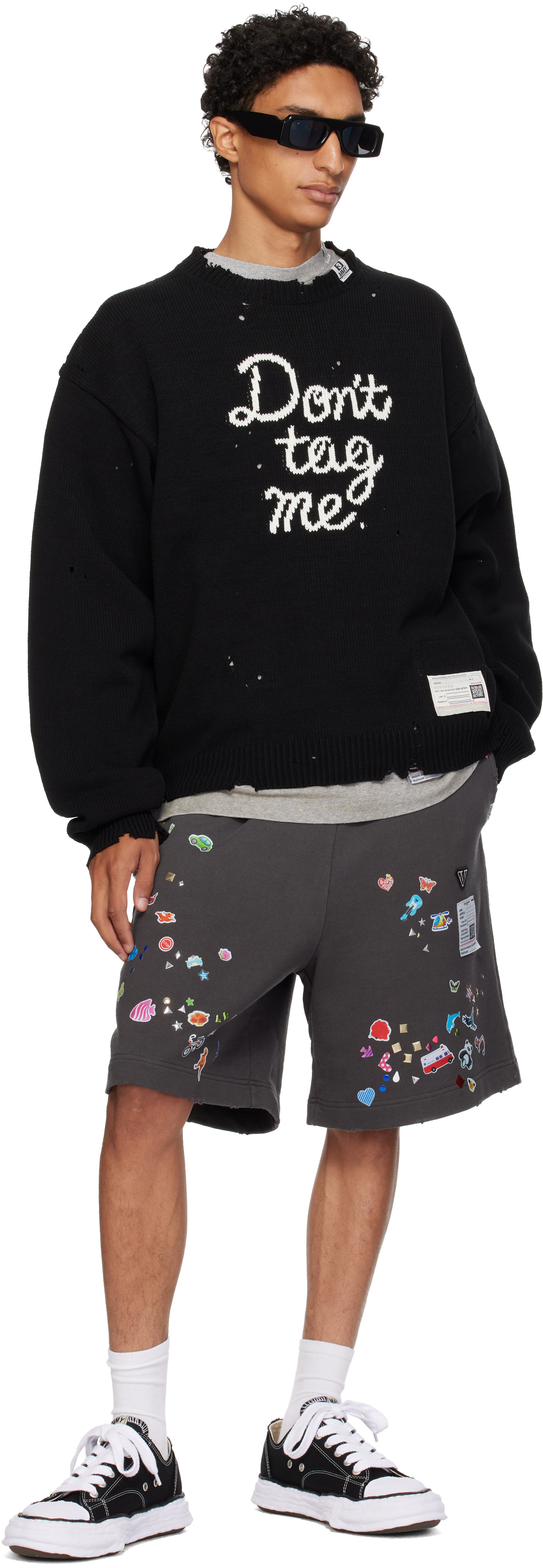 Maison MIHARA YASUHIRO - Pull 'Don't Tag Me' noir en tricot