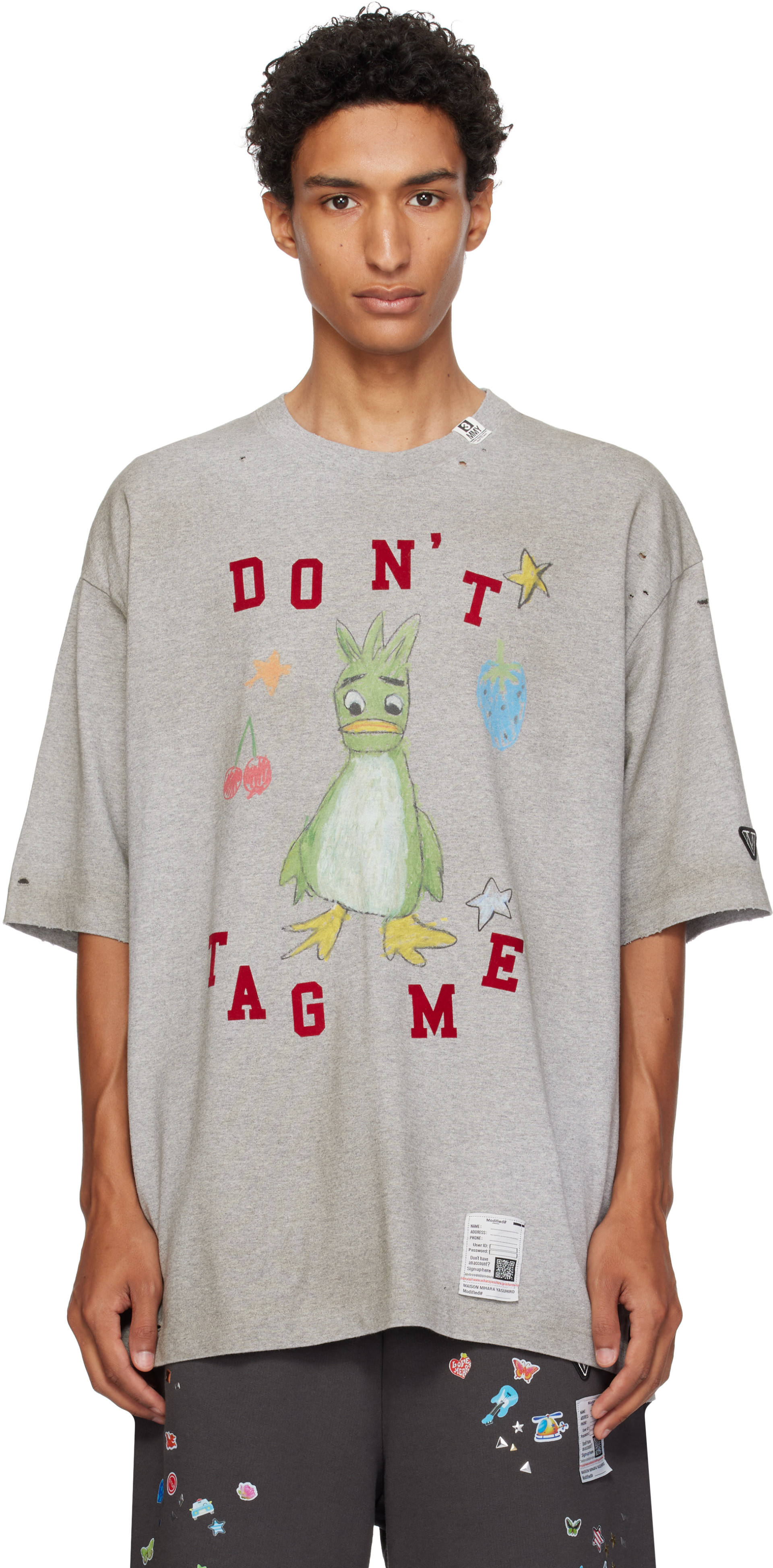 Maison MIHARA YASUHIRO - Gray Leon Doodle Printed T-shirt