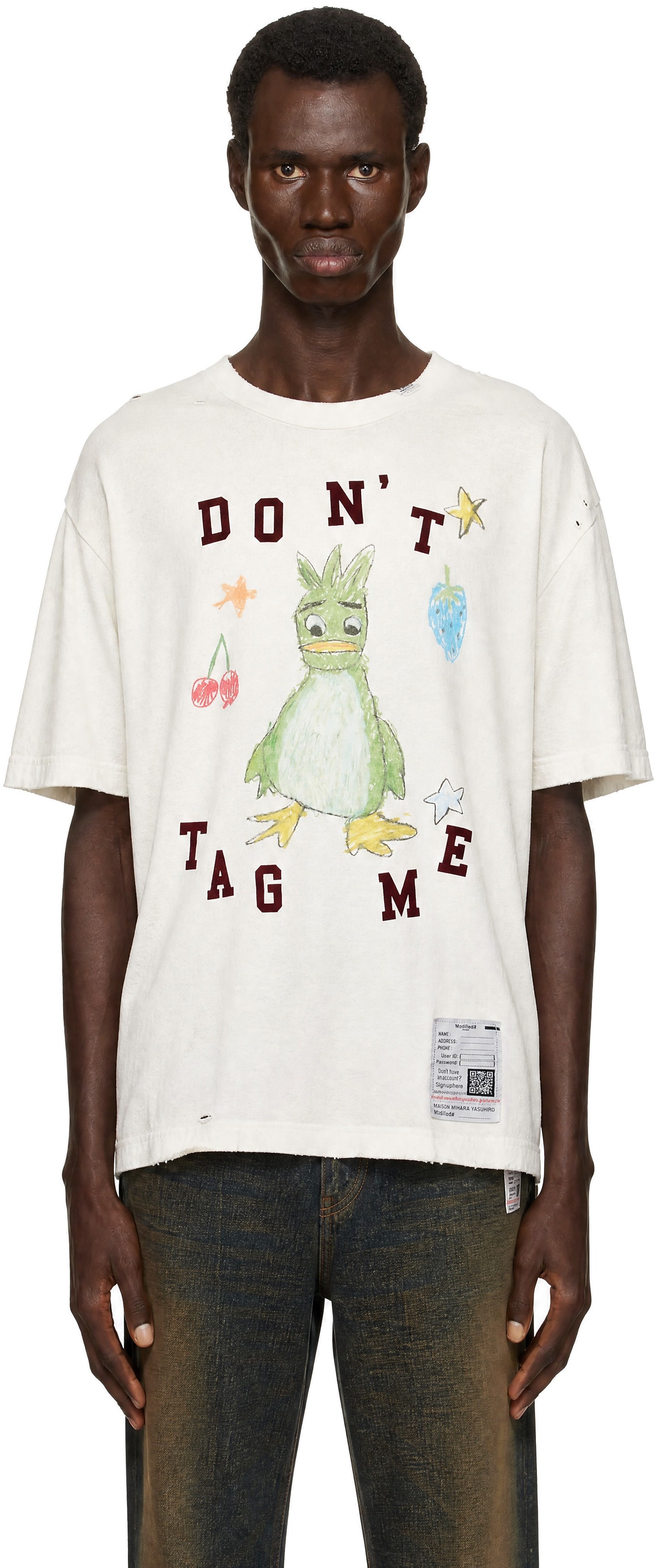 Maison MIHARA YASUHIRO - White Leon Doodle Printed T-shirt